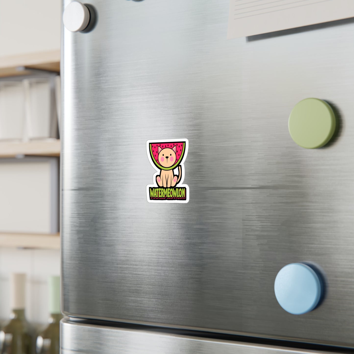 Watermelon cat - Cat Sticker for Car Window Laptop Sticker. Water Bottle Sticker, Vinyl Watermelon Decal, Fruit Sticker - Cat Gift