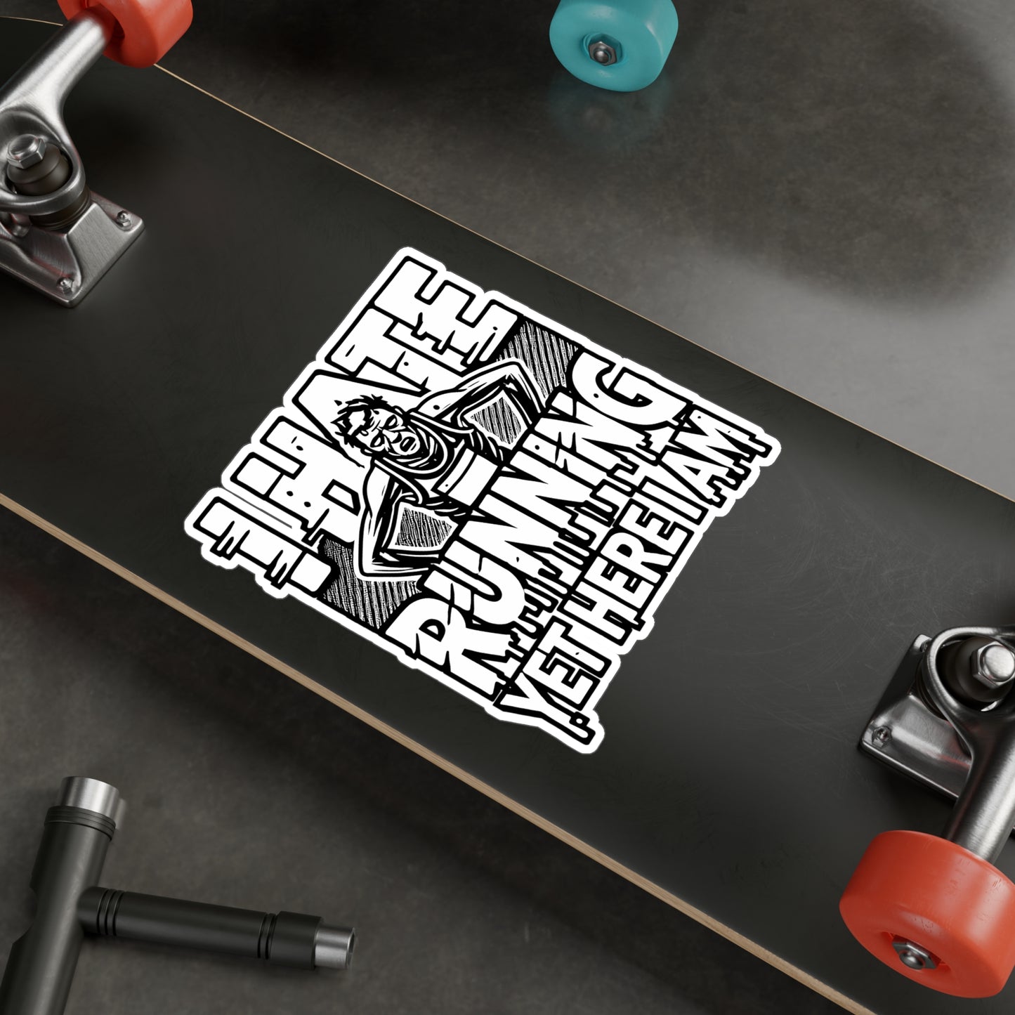 I Hate Running Yet Here I Am – Vinyl Running Sticker for Laptop or Water Bottle | Funny Runner Gift, Motivational Decal