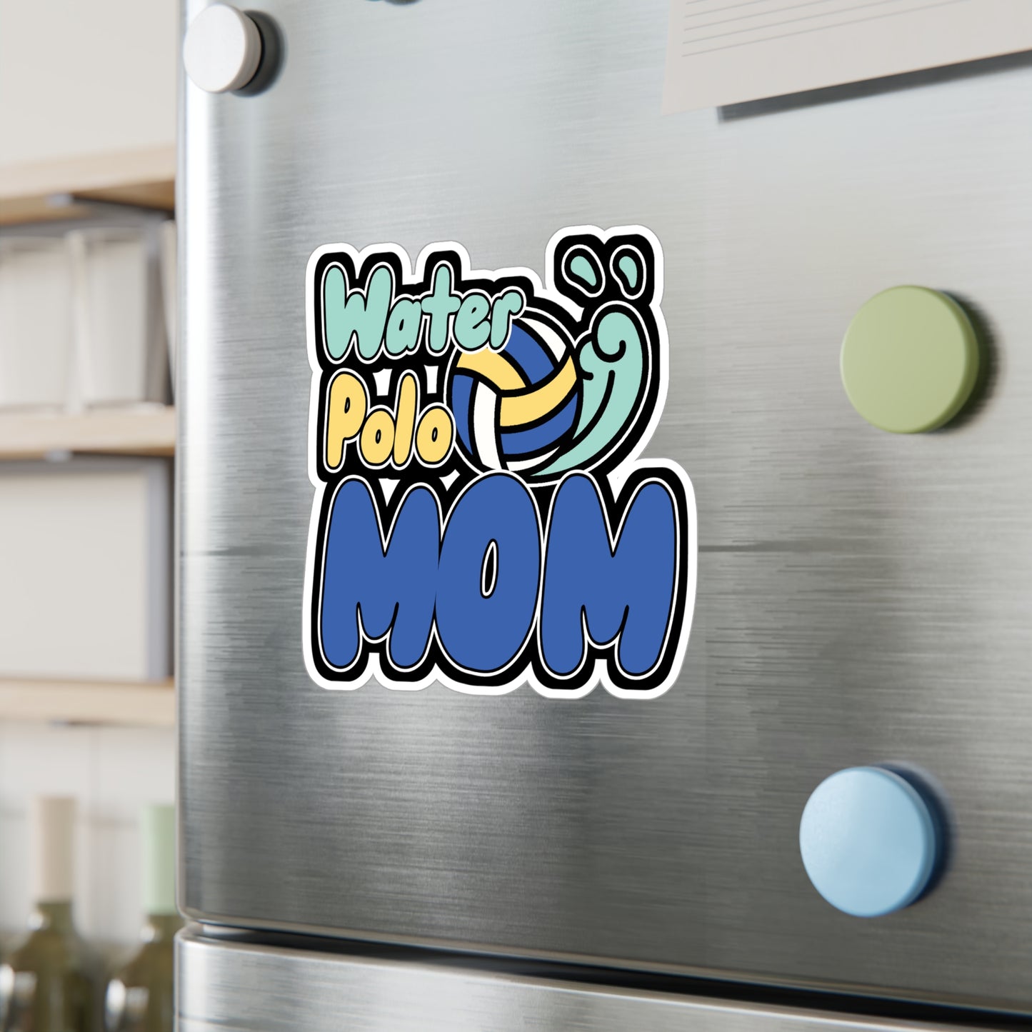Water Polo Mom - Watersports Sticker for Wall, Laptop, Window, Truck, Car Watersports Gift Vinyl Water Decal Sticker