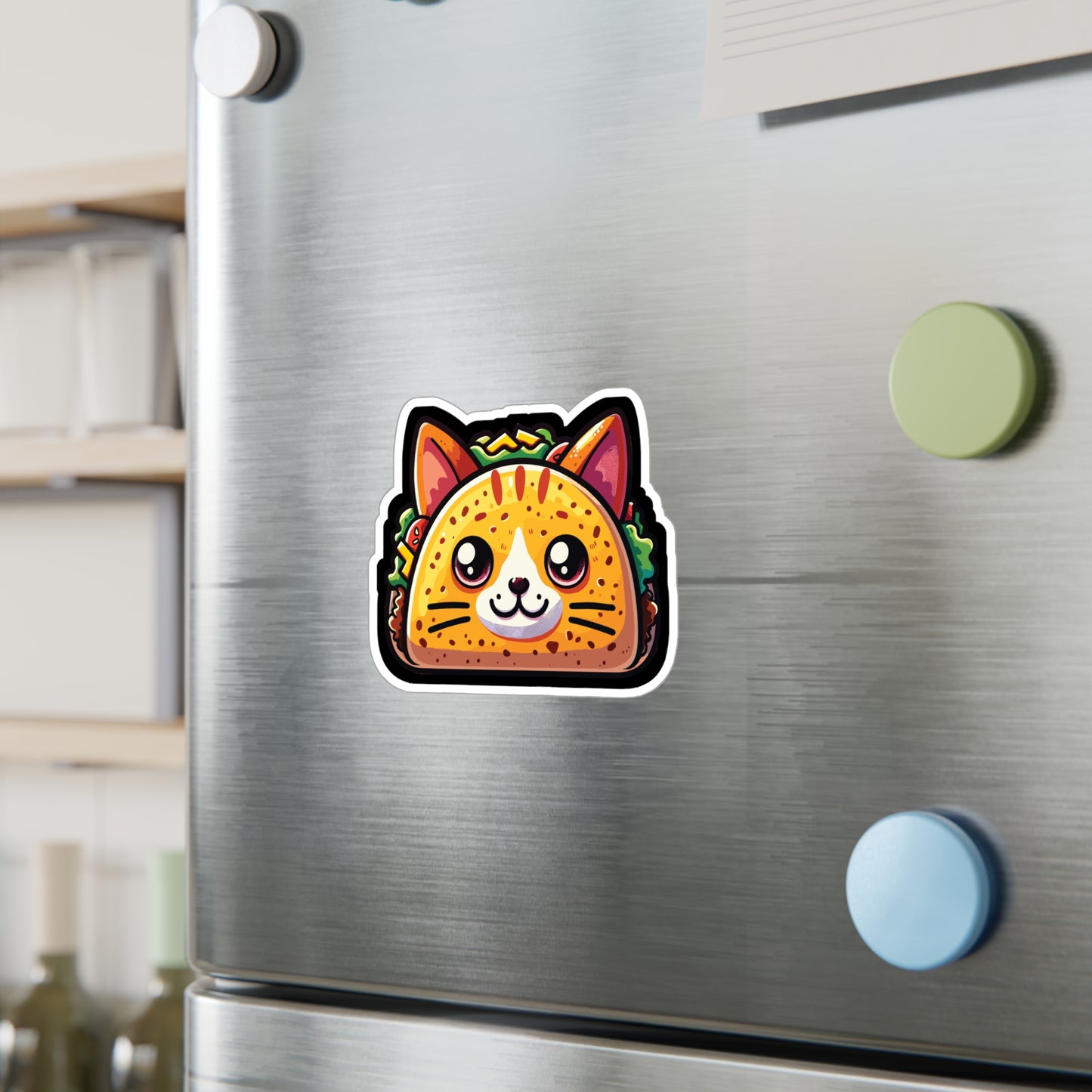 Taco Cat Mexican Food - Tacos Sticker for Car Window Laptop Sticker. Water Bottle Sticker, Vinyl Mexican Decal, Foodie Sticker - Tacos Gift
