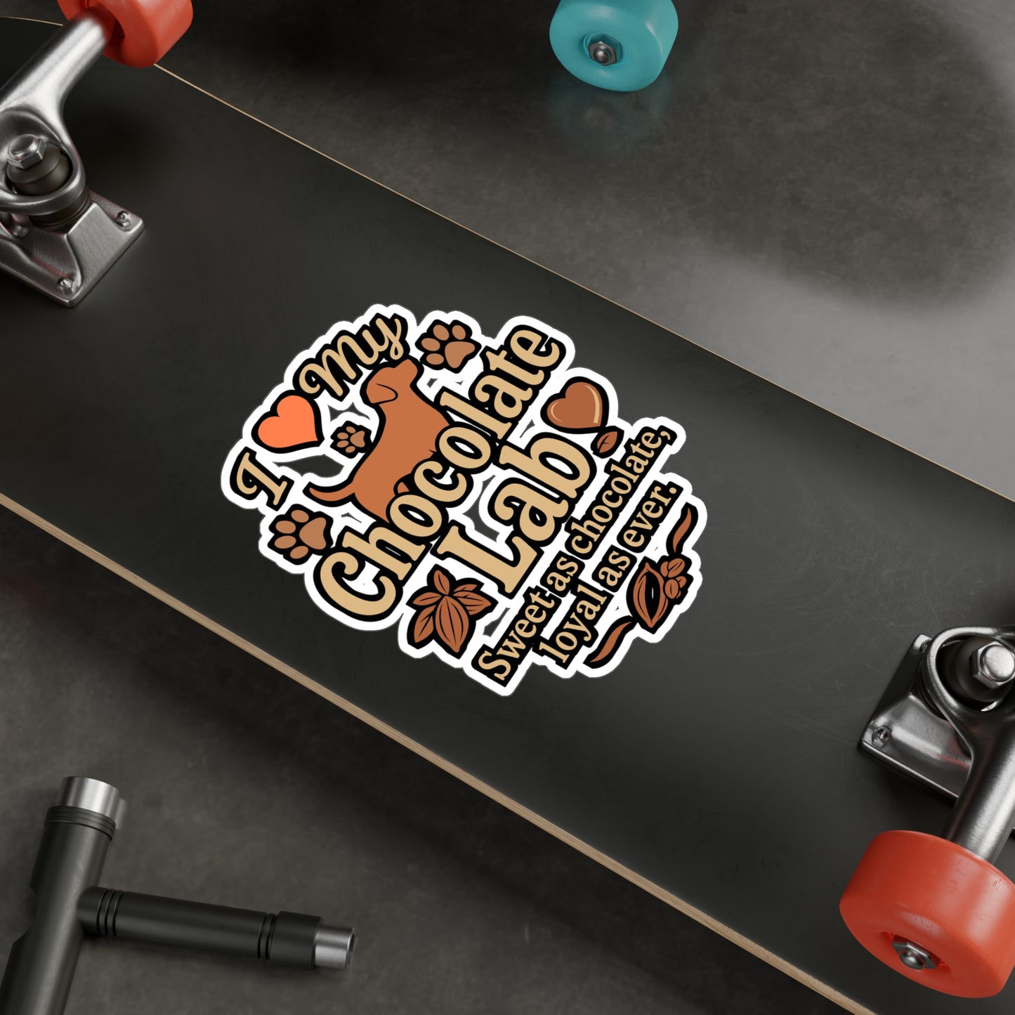 I Love My Chocolate Lab – Vinyl Sticker for Laptop or Water Bottle | Dog Lover Gift, Chocolate Labrador Decal