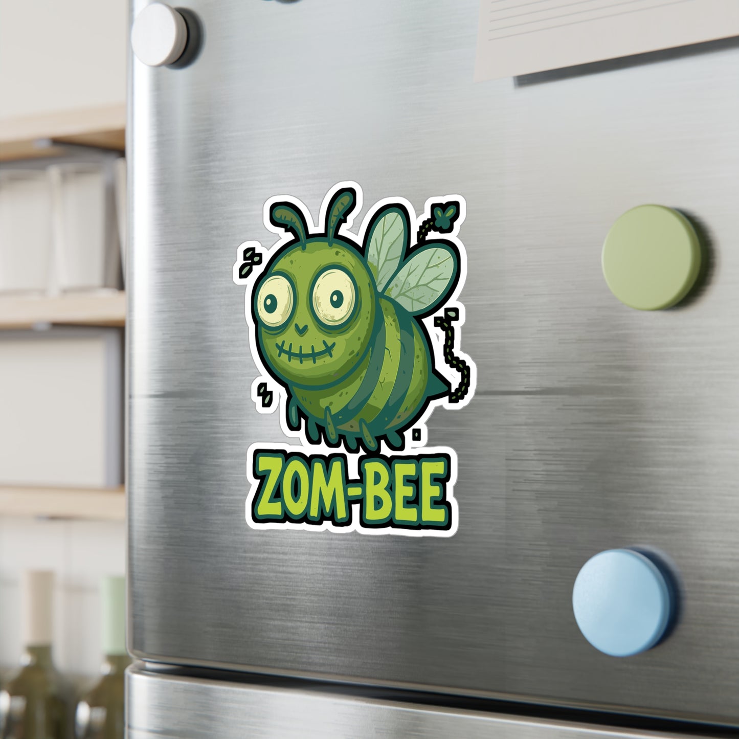 Zombie Sticker – Fun "Zom Bee" Decals for Laptop or Water Bottle, Undead Insect Vinyl Waterproof Design, Perfect Bee Gift
