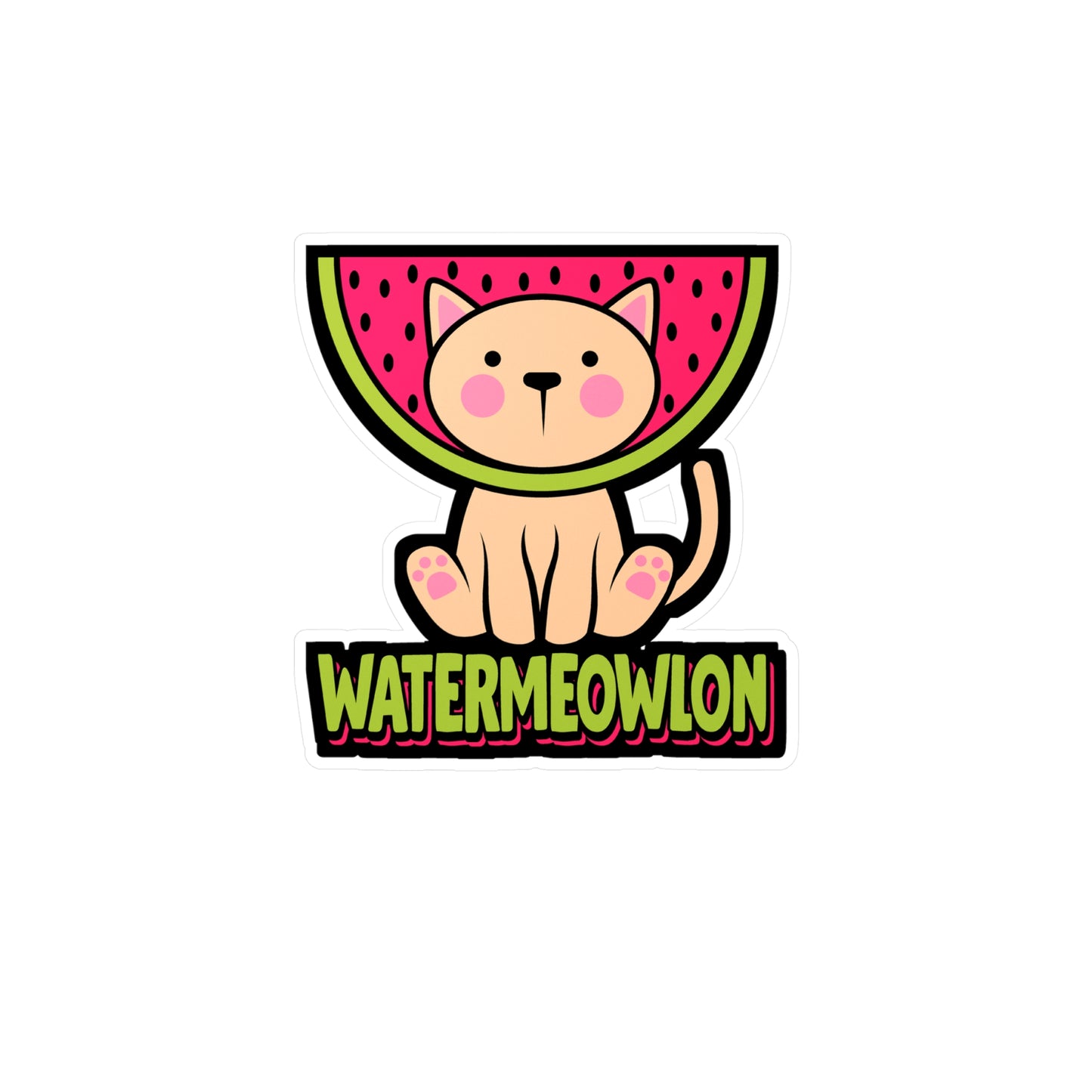 Watermelon cat - Cat Sticker for Car Window Laptop Sticker. Water Bottle Sticker, Vinyl Watermelon Decal, Fruit Sticker - Cat Gift