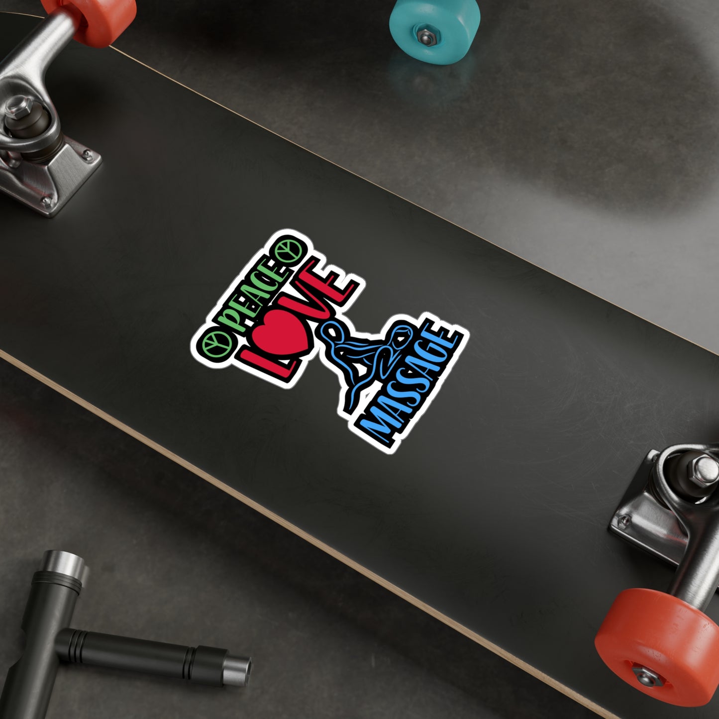 Peace Love Massage - Massage Sticker for Wall, Laptop, Window, Truck, Car Massage Gift Vinyl Massage therapist Decal Sticker