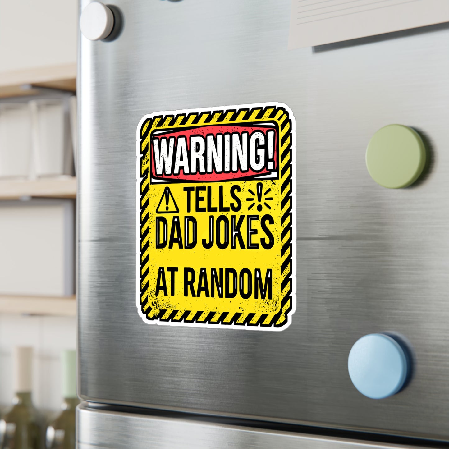 Warning: Tells Dad Jokes – Funny Dad Joke Sticker for Laptop & Water Bottle | Vinyl Humor Decal, Great Gift Idea