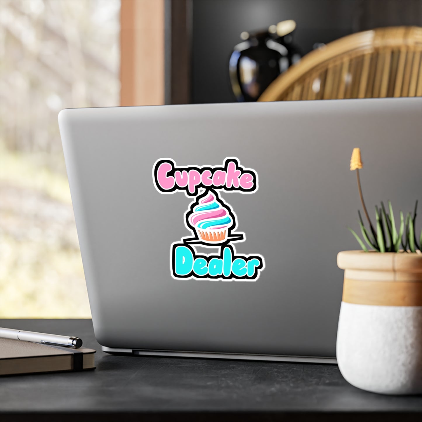 Cupcake Dealer - Cupcake Sticker for Wall, Laptop, Window, Truck, Car Cupcake Gift Vinyl Cake Decal Sticker