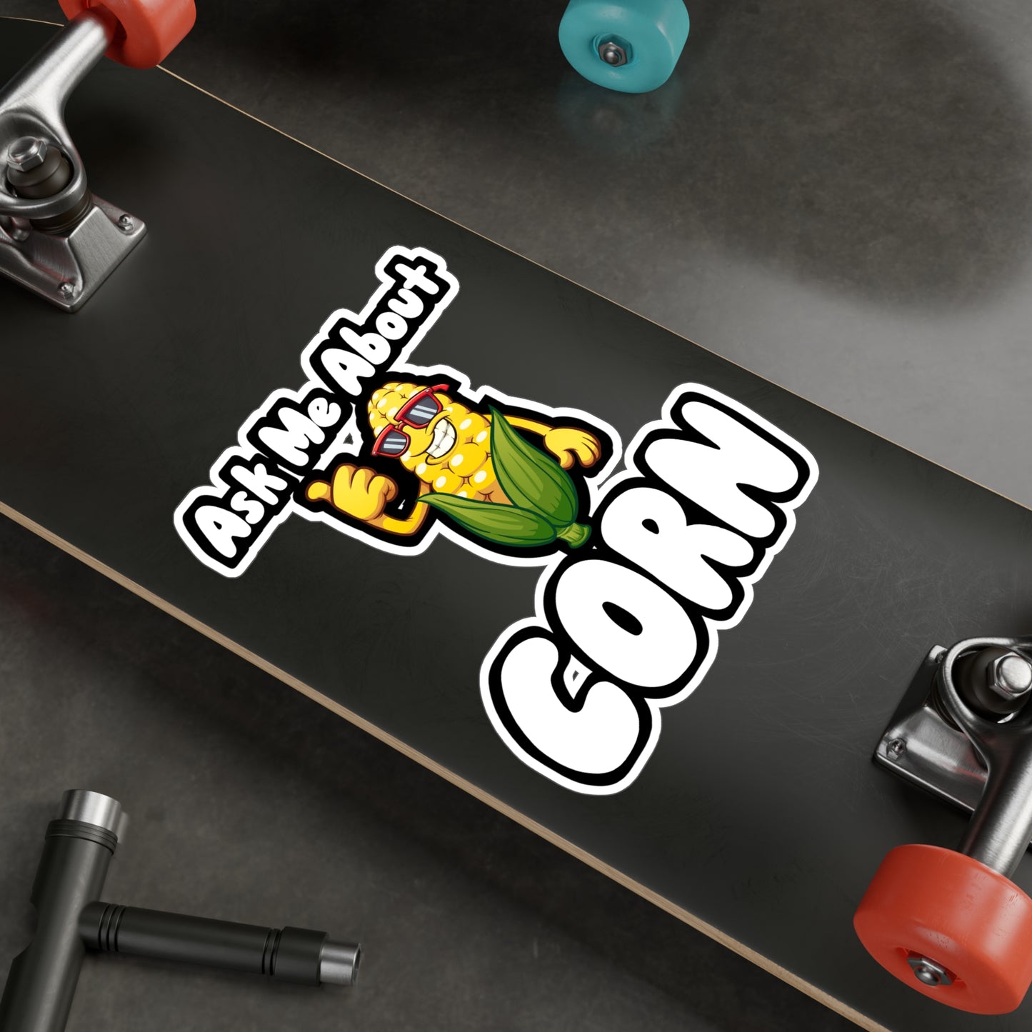 Ask Me About Corn - Farmer Sticker for Wall, Laptop, Window, Truck, Car Farmer Gift Vinyl Farm Decal Sticker