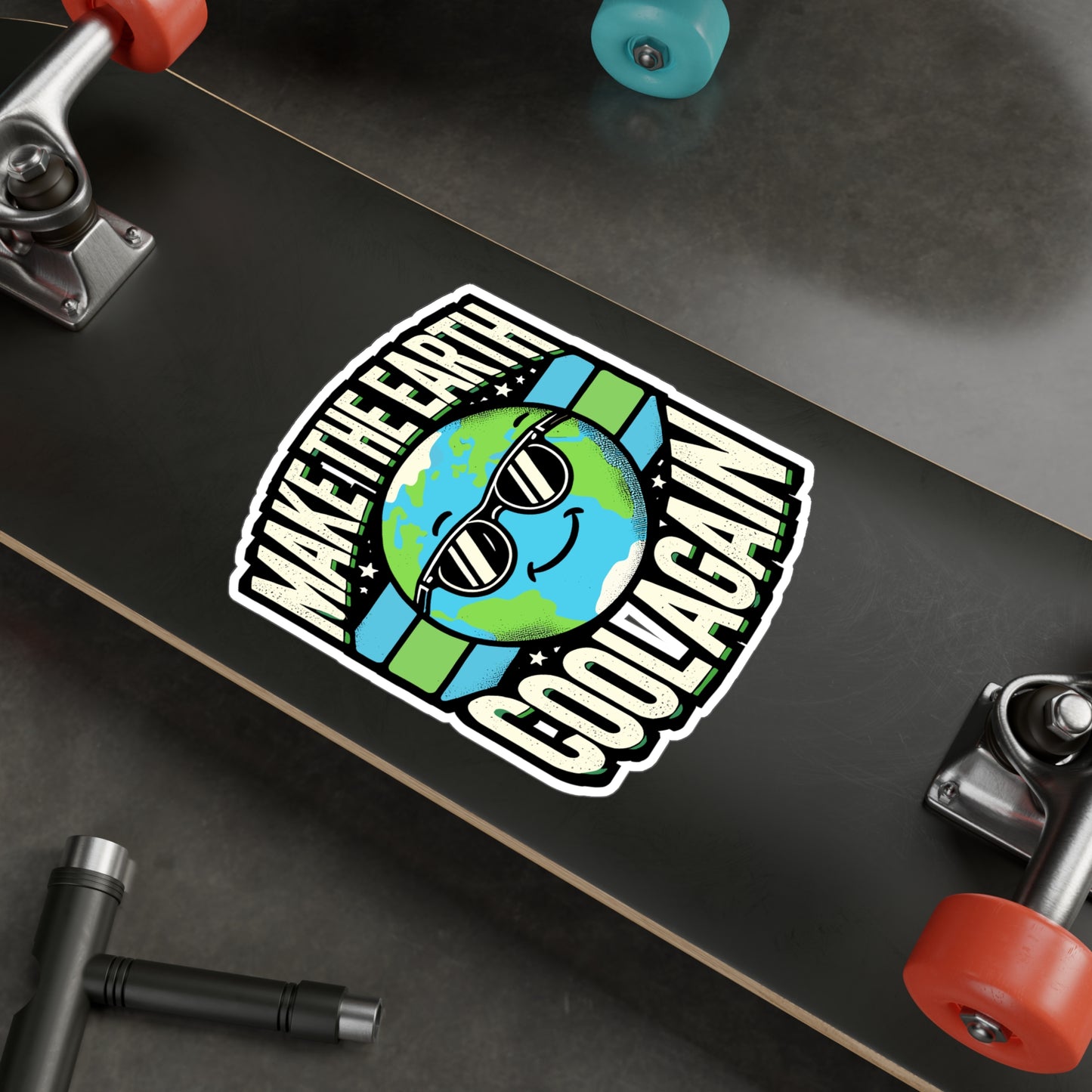 Make The Earth Cool Again - Environmental Sticker for Laptop Sticker. Water Bottle Sticker, Vinyl Earth Decal - Environmental Gift