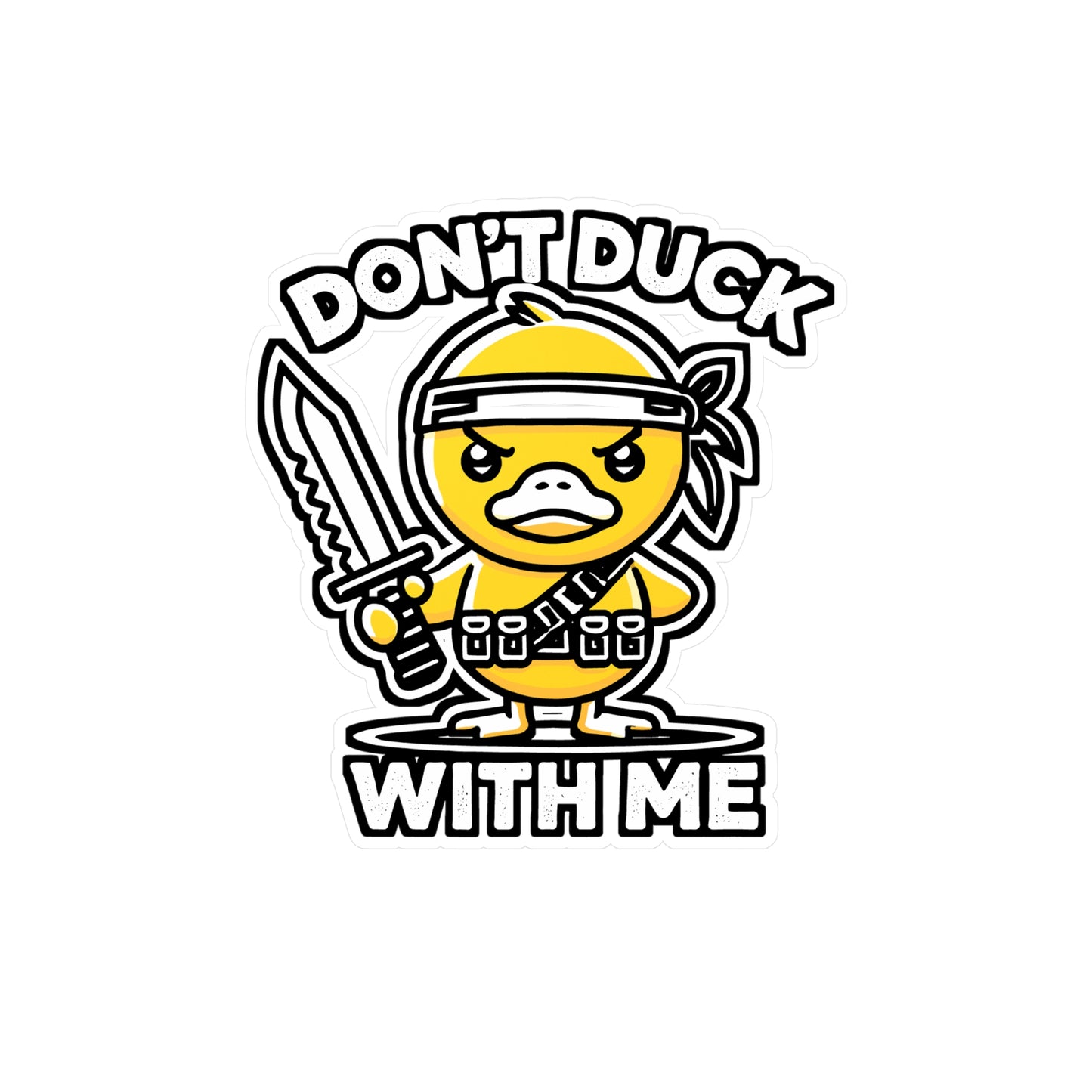 Don't Duck With Me – Rubber Duck Sticker for Laptop or Water Bottle | Vinyl Ducks Decal, Funny Gift for Duck Lovers