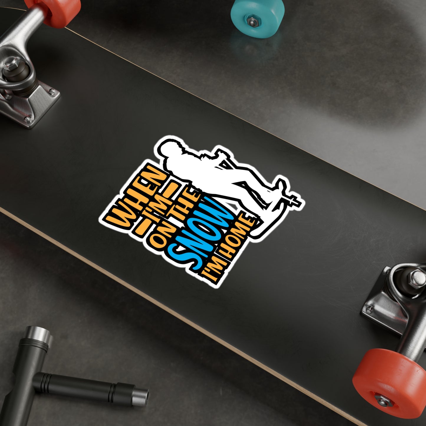 When I'm one the Snow I'm Home - Snowshoe trekking Sticker for Laptop Sticker. Water Bottle Sticker, Vinyl Snowshoe hiker Decal - Snowshoe trekking Gift