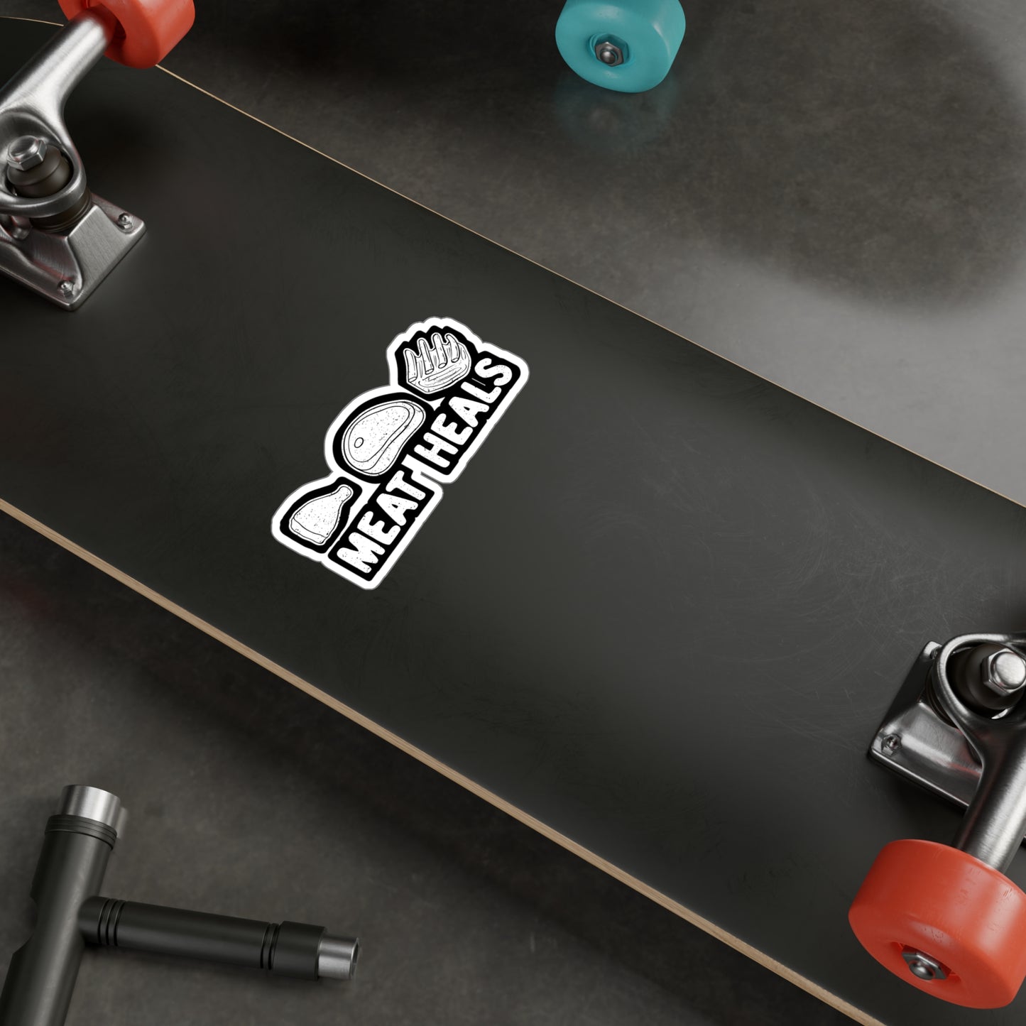 Meat Heals - Keto Sticker for Car Window Laptop Sticker. Water Bottle Sticker, Vinyl Ketosis Decal, Ketogenic Sticker - Keto Gift