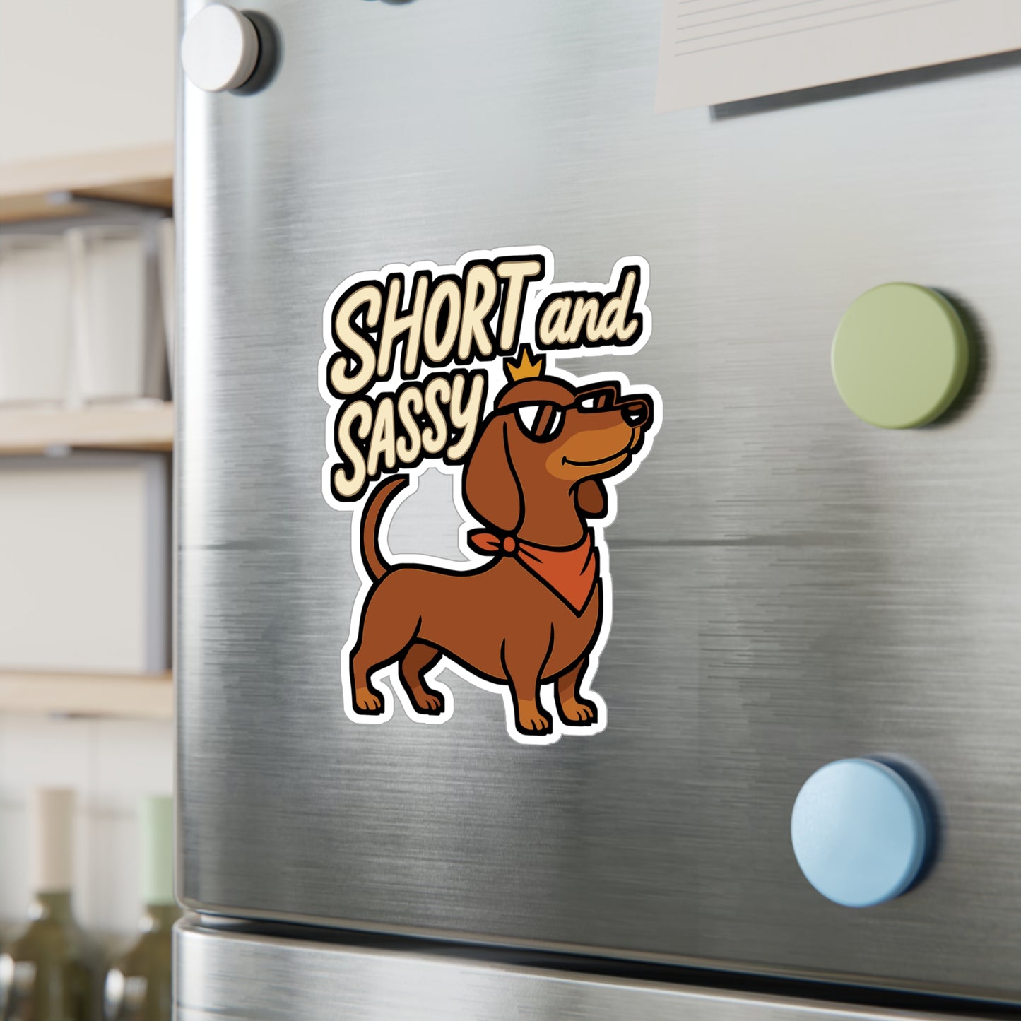 Dachshund Sticker – Short and Sassy Weiner Dog Decals, Waterproof Vinyl, Cute Dachshund Gift for Laptop, Water Bottle