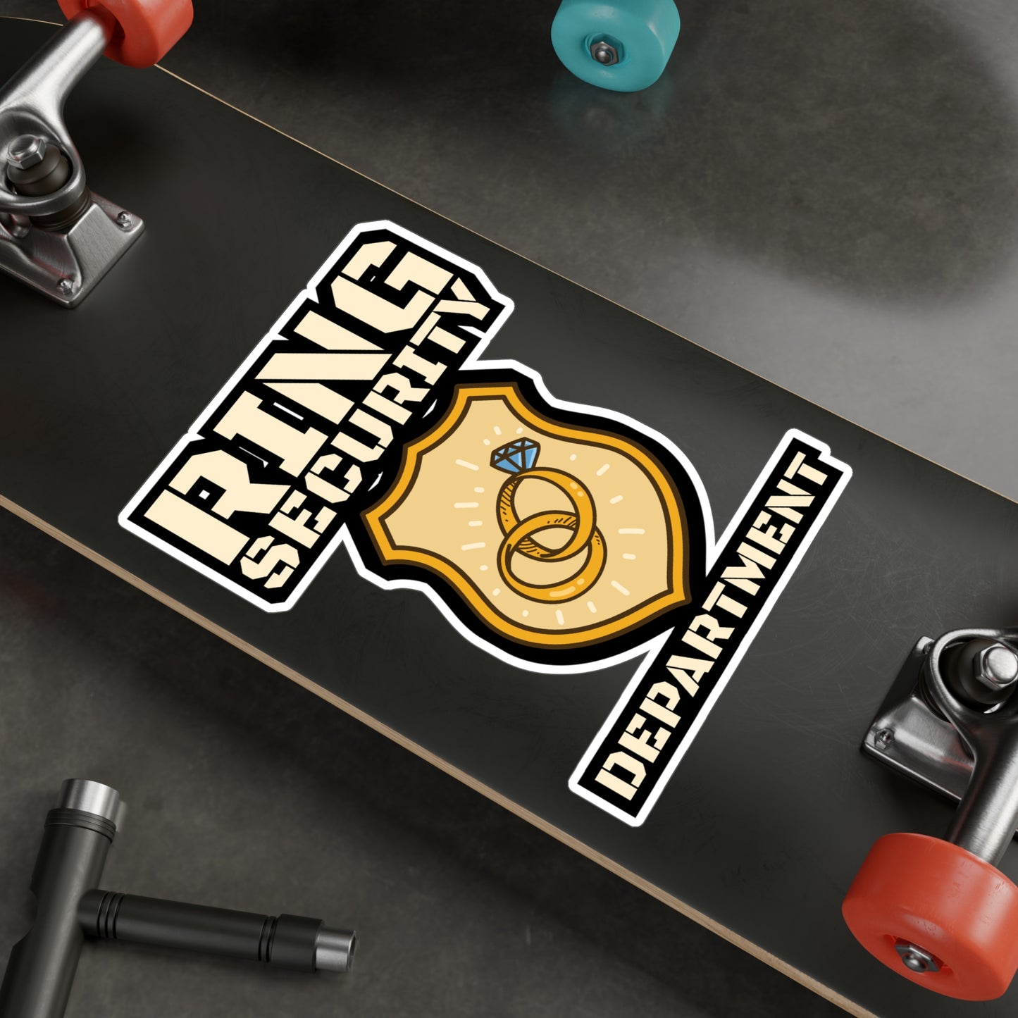 Ring Security Department - Ring-bearer Sticker for Laptop Sticker. Water Bottle Sticker, Vinyl Excavator Decal - Ring-bearer Gift