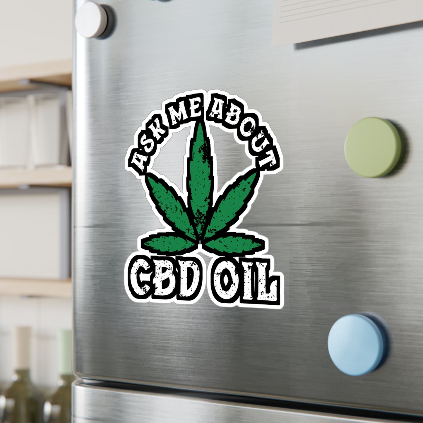 Ask Me About CBD Oil - Cbd-oil Sticker for Laptop Sticker. Water Bottle Sticker, Vinyl Cbd Decal - Cbd-oil Gift