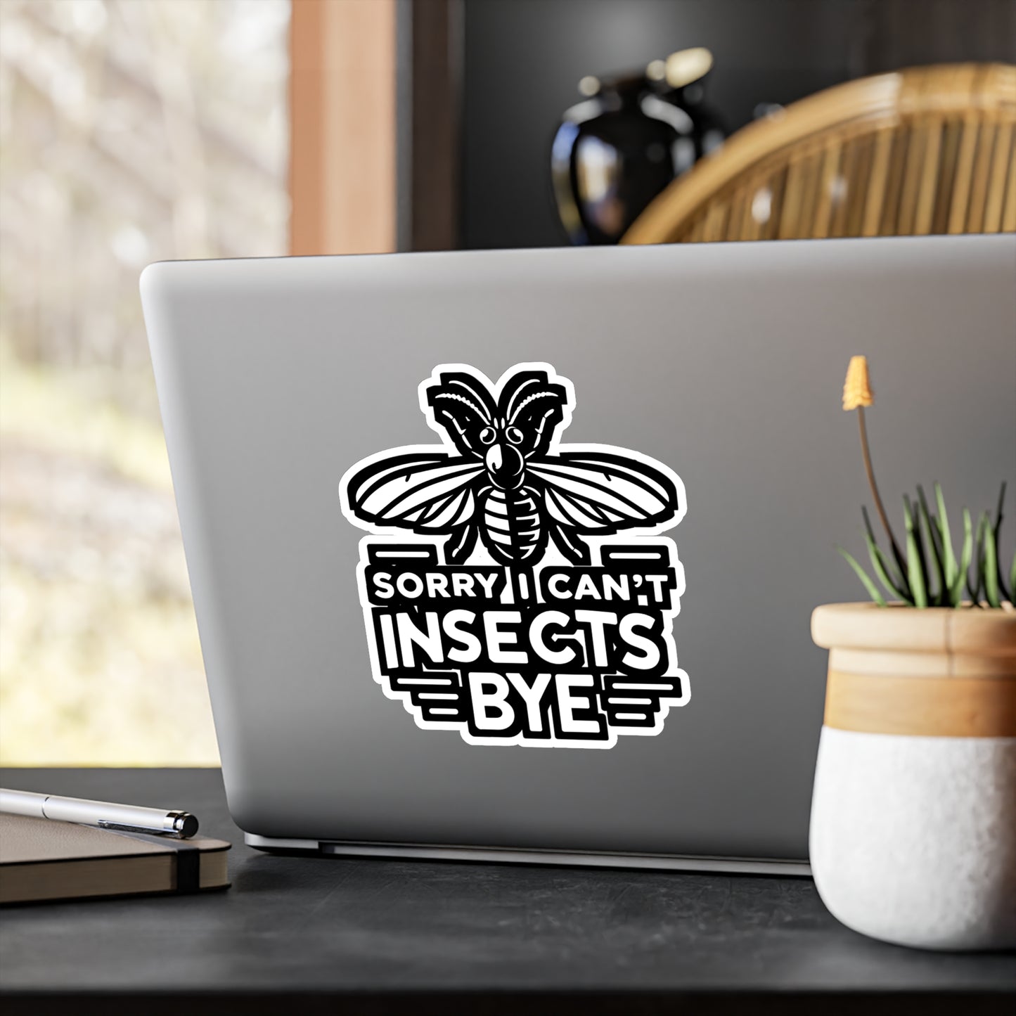 Sorry Can't Insects Bye - Entomology Sticker for Laptop Sticker. Water Bottle Sticker, Vinyl Pin Decal - Entomology Gift