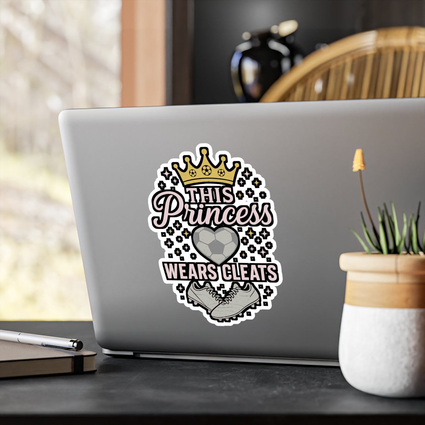 This Princess Wears Cleats - Soccer Sticker for Girls - Laptop, Water Bottle Decal - Gift for Soccer Players & Fans
