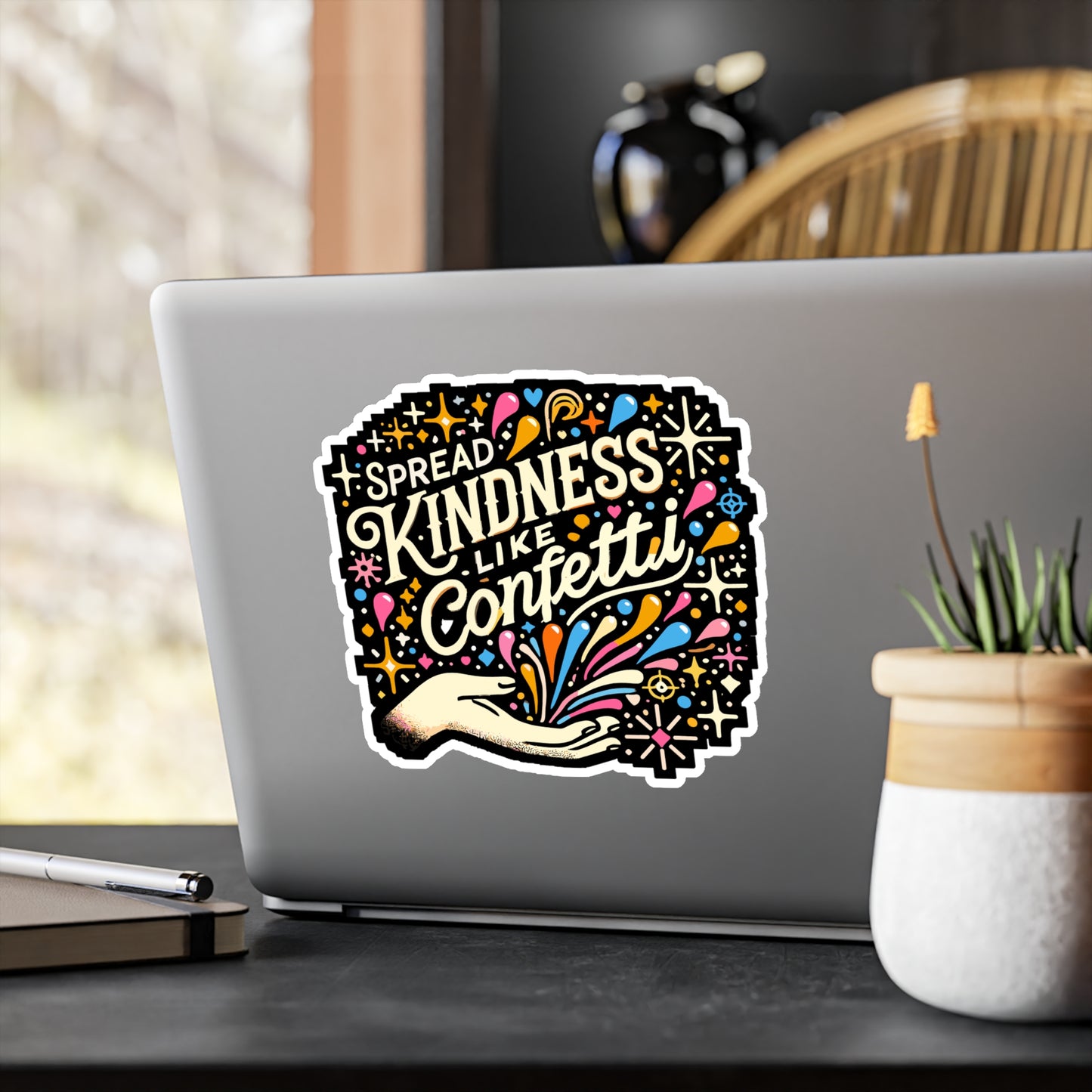 Spread Kindness Like Confetti - Kindness Sticker for Laptop Sticker. Water Bottle Sticker, Vinyl Confetti Decal - Kindness Gift