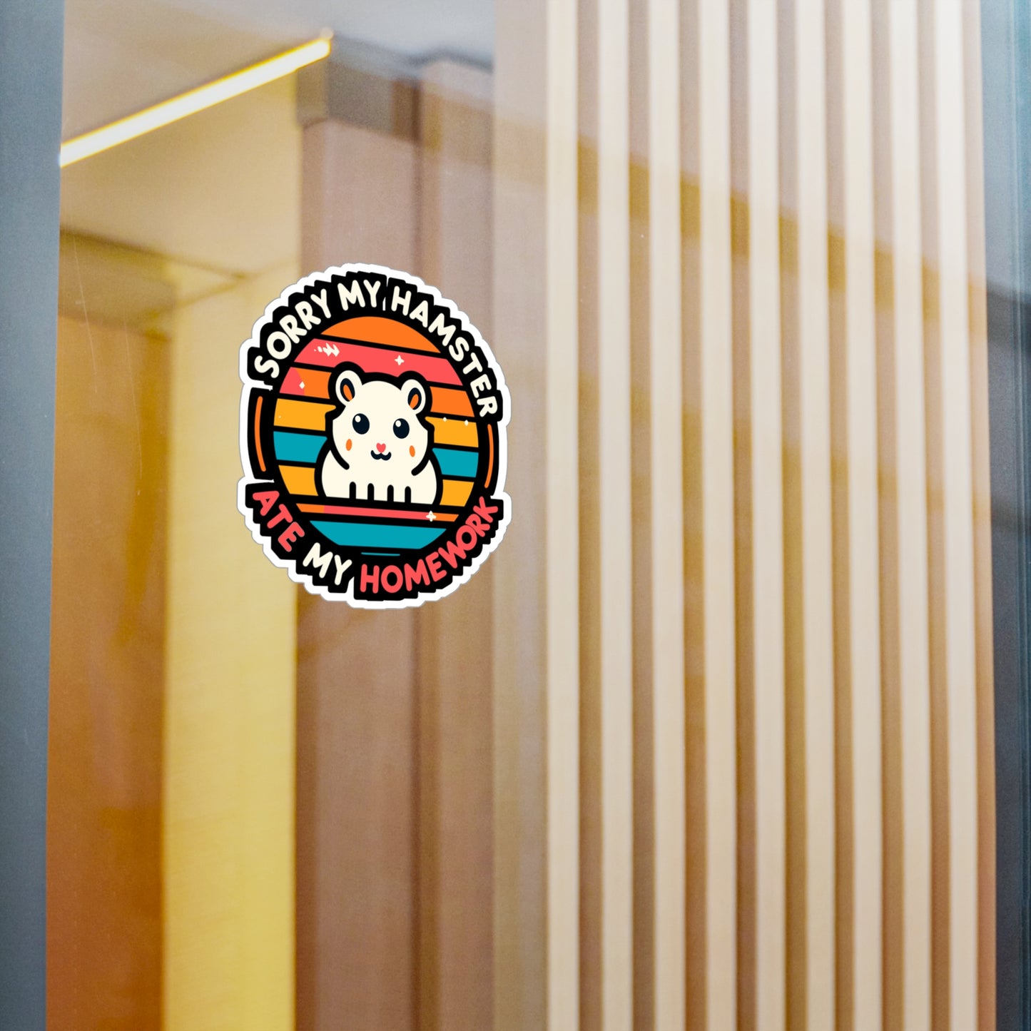 Sorry My Hamster Ate My Homework - Hamster Sticker for Car Laptop Sticker. Water Bottle Sticker, Vinyl Guinea pig Decal - Hamster Gift