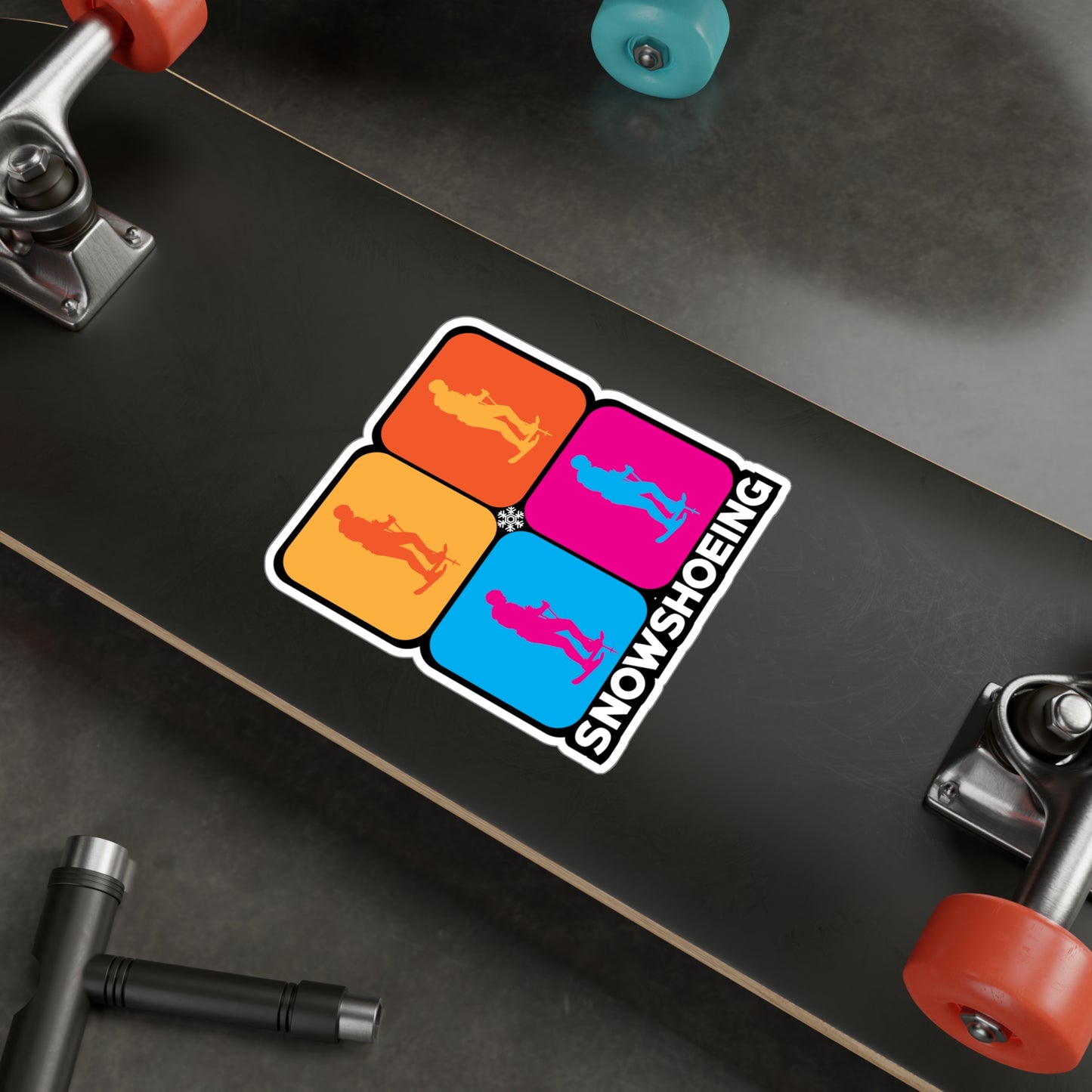 Snowshoeing - Snowshoe trekking Sticker for Laptop Sticker. Water Bottle Sticker, Vinyl Snowshoe hiker Decal - Snowshoe trekking Gift