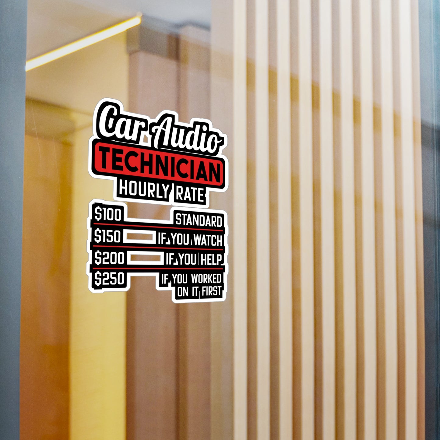 Car Audio Technician Hourly Rate | Car-stereo Sticker | Car-audio Decals | Bass Laptop Sticker | Car-stereo Gift | Car-audio Gift