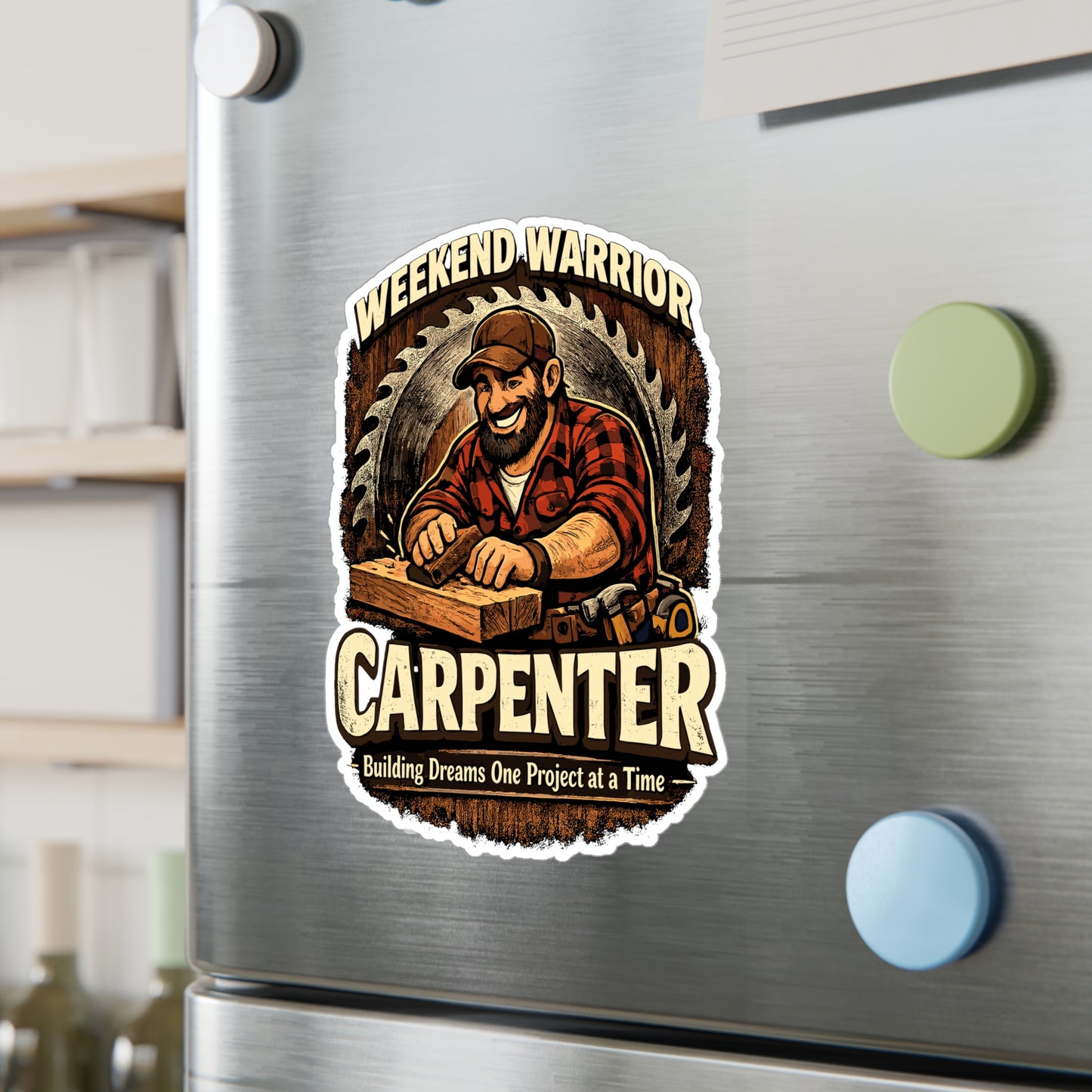Carpenter Sticker Weekend Warrior Carpenter Woodworker Woodworking Vinyl Waterproof Decals for Laptop Water Bottle