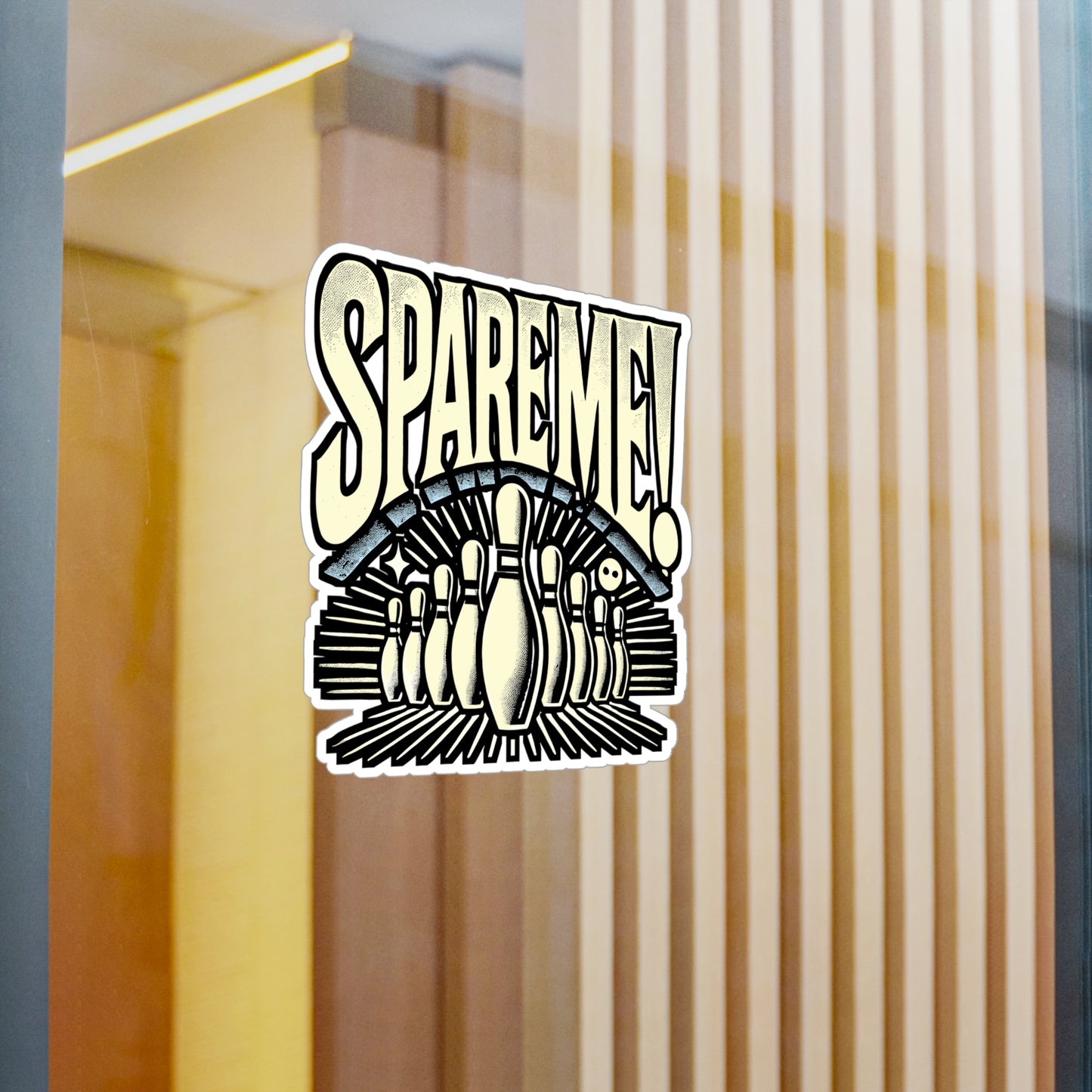 Spare Me! Bowling Sticker – Funny Vinyl Decal for Laptop, Water Bottle, Helmet, Notebook, Car Window | Retro Bowling Gift for Players, Coaches, Teams, Bowling Fans