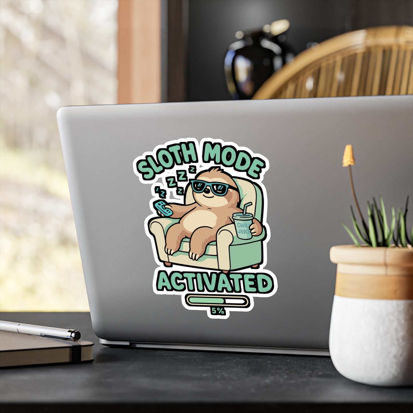 Sloth Mode Activated – Funny Vinyl Sticker for Car, Laptop, or Water Bottle | Lazy Vibes Sloth Gift Idea