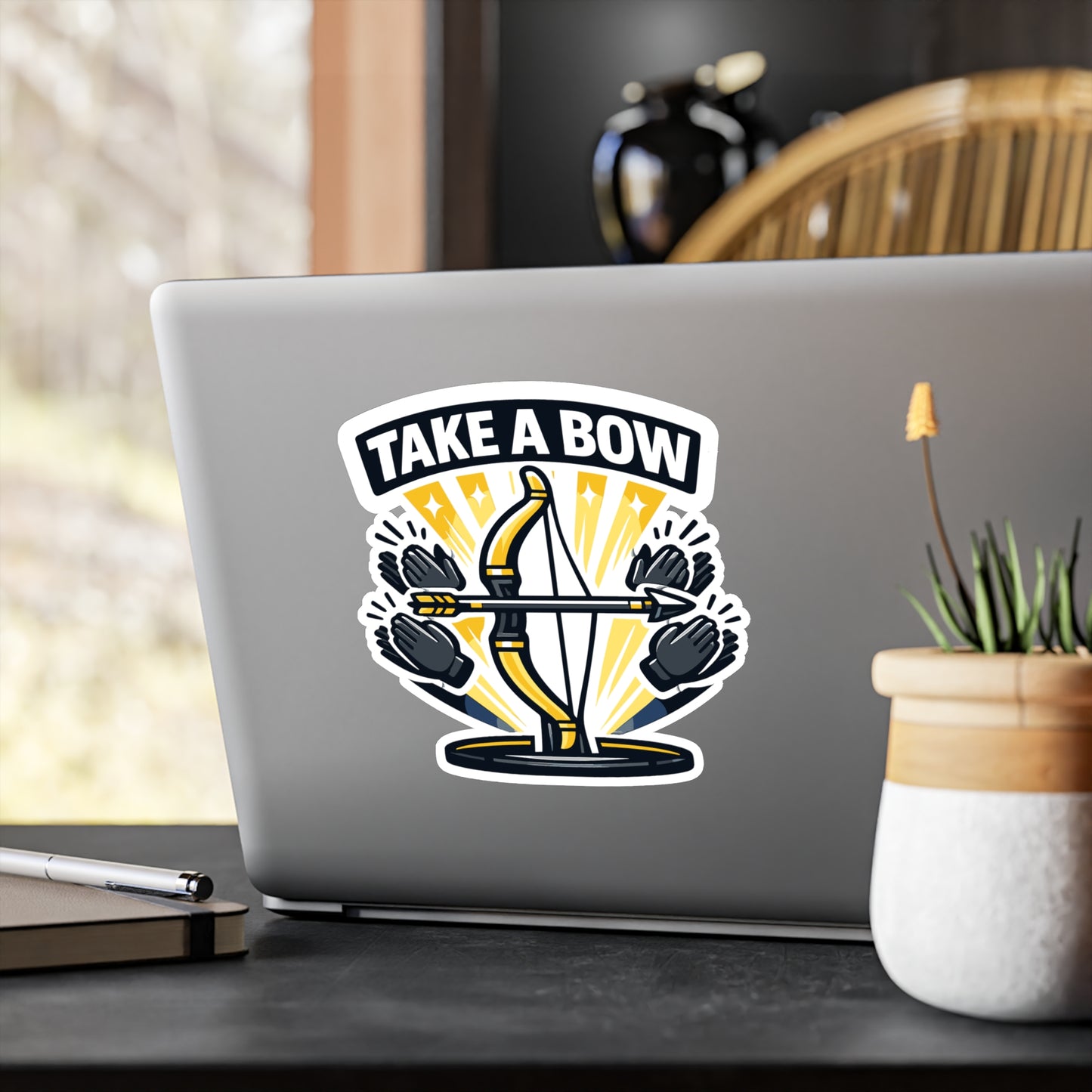 Archery Sticker "Take a Bow" Archer Hunting Shoot, Vinyl Waterproof Laptop Water Bottle decals