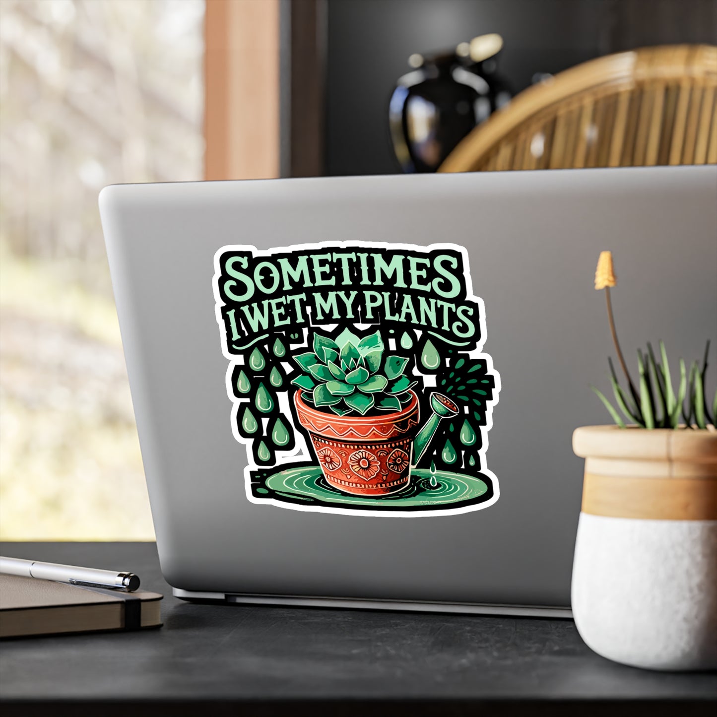 Sometimes I Wet My Plants - Plants Sticker for Laptop Sticker. Water Bottle Sticker, Vinyl Gardening Decal - Plants Gift