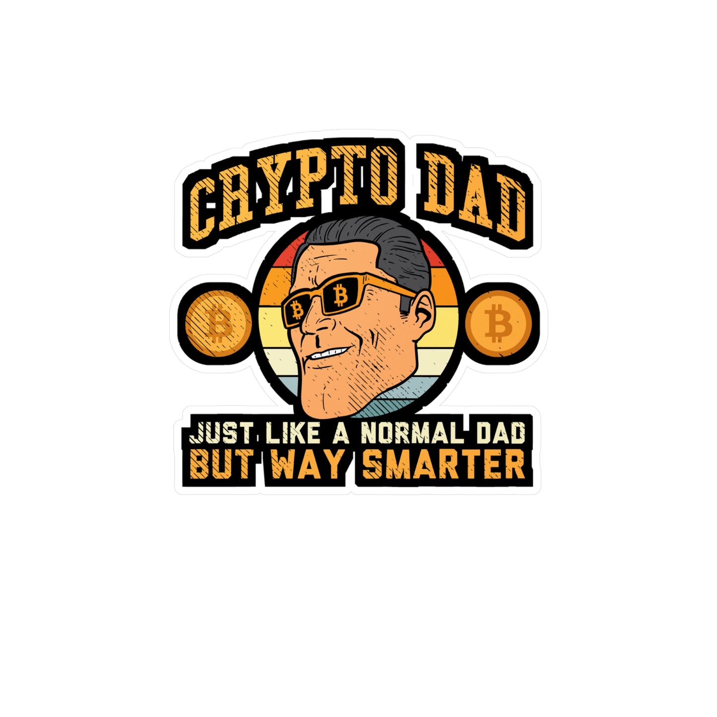 Cypto Dad - Cryptocurrency Sticker for Laptop Sticker. Water Bottle Sticker, Vinyl Dad Decal - Cryptocurrency Gift