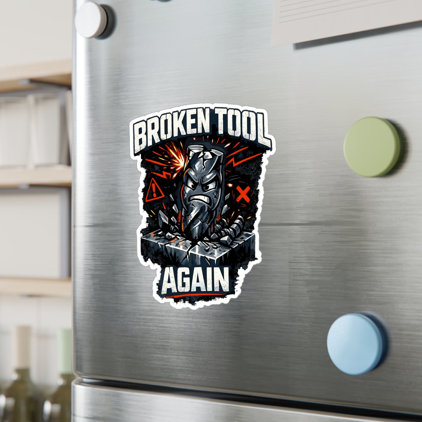 Machinist Sticker Broken Tool Again CNC Machining Humor Decals, Waterproof Vinyl for Laptop Water Bottle, Numerically Controlled Shop
