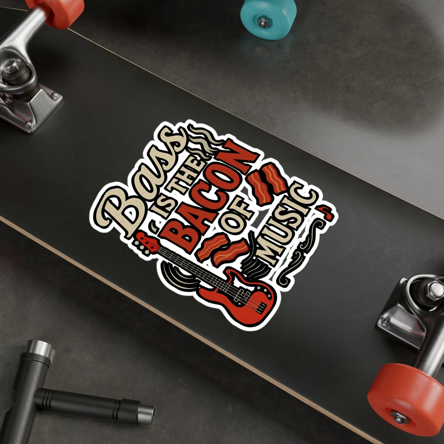 Bass Is the Bacon of Music – Bass Sticker for Laptop, Water Bottle & Music Lover Gifts