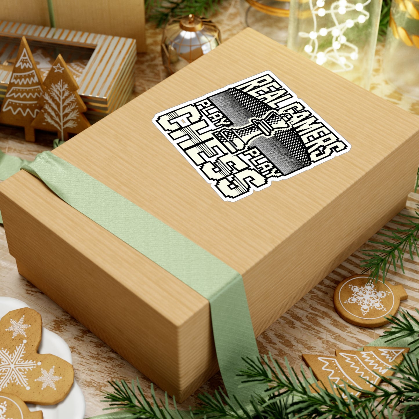 Real Gamers Play Chess – Vinyl Gaming Decal for Car, Laptop & Water Bottle | Chess Gift, Chess Moves Sticker