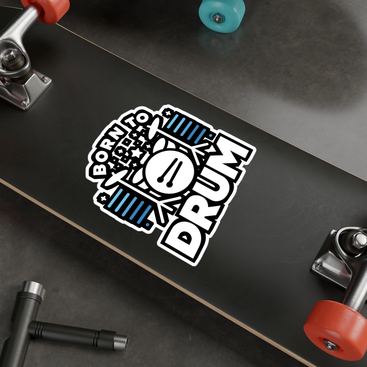 Born to drum - Audio-engineer Sticker for Laptop Sticker. Water Bottle Sticker, Vinyl Monitor Decal - Audio-engineer Gift