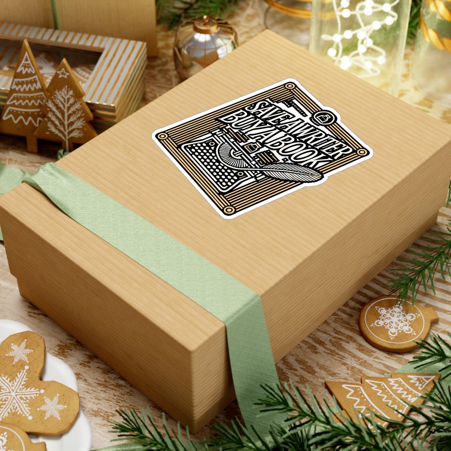 Save A Writer Buy A Book – Vinyl Sticker for Laptop or Water Bottle | Author Gift, Writer Decal, Literary Gift