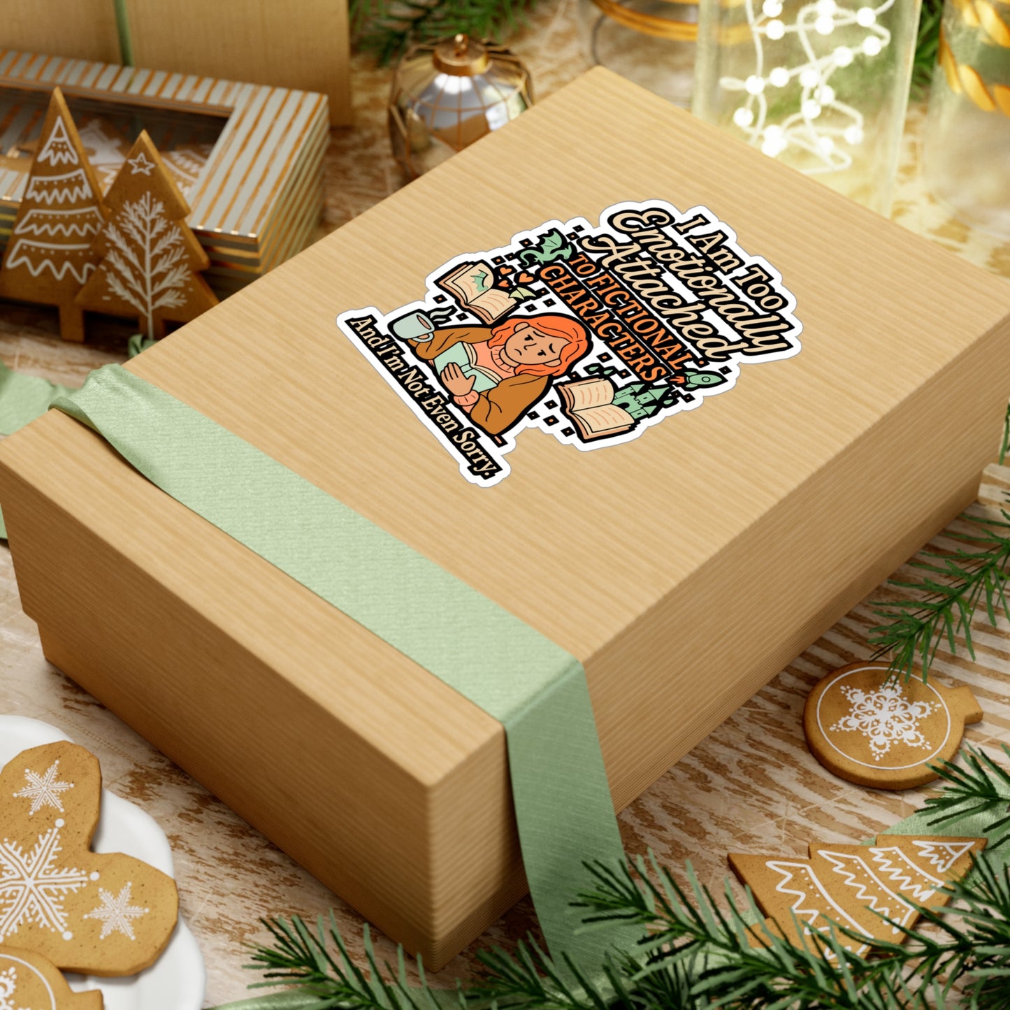 I Am Too Emotionally Attached To Fictional Characters – Vinyl Sticker for Laptop or Water Bottle | Funny Books Gift, Reading Decal