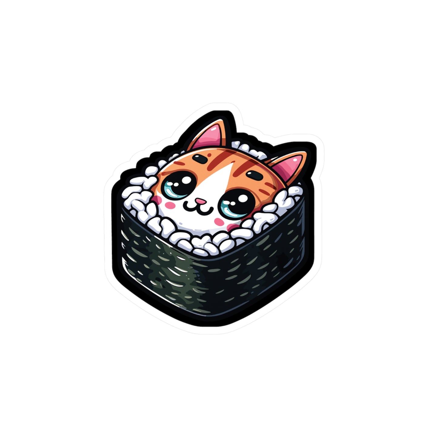 Sushi Cat - Sushi Sticker for Car Laptop Sticker. Water Bottle Sticker, Vinyl Fish Decal, Rolls Sticker - Sushi Gift