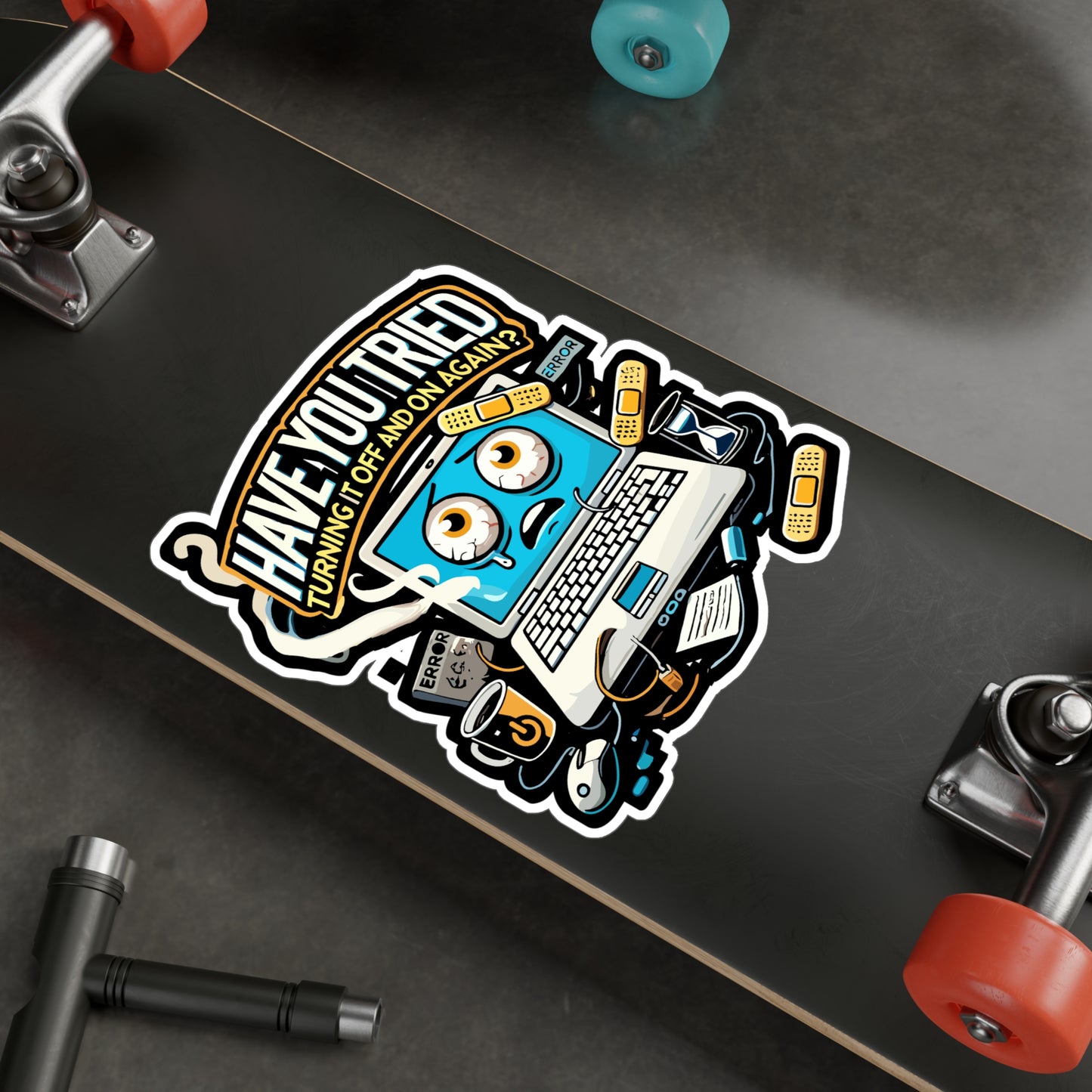 Have You Tried Turning It Off and On Again - IT support Sticker for Laptop Sticker. Water Bottle Sticker, Vinyl Funny tech shirt Decal - IT support Gift