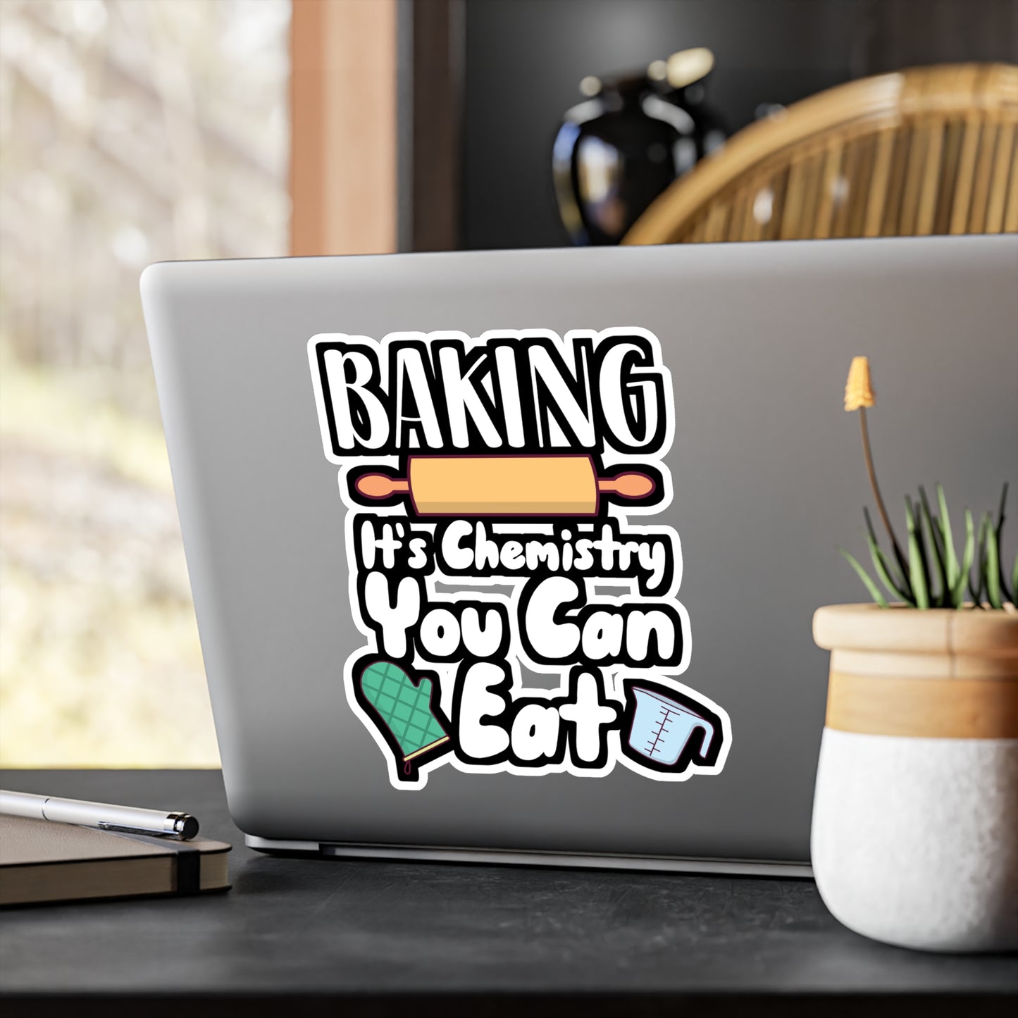 Baking It's Chemistry You Can Eat - Baking Sticker for Wall, Laptop, Window, Truck, Car Baking Gift Vinyl Baker Decal Sticker