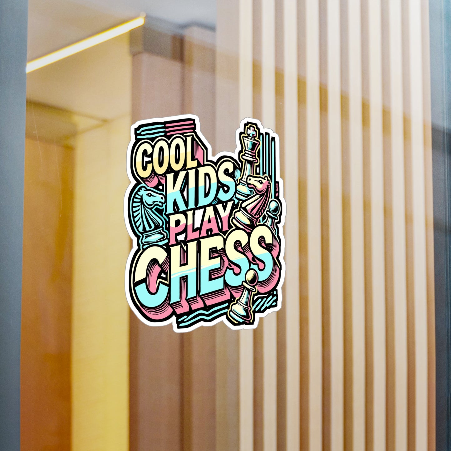 Cool Kids Play Chess – Vinyl Sticker for Laptop, Car Window or Water Bottle | Fun Board Game Gift for Chess Lovers
