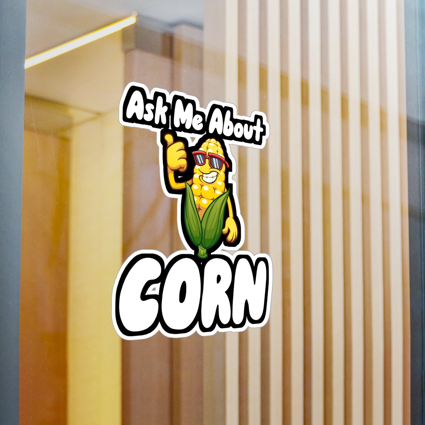 Ask Me About Corn - Farmer Sticker for Wall, Laptop, Window, Truck, Car Farmer Gift Vinyl Farm Decal Sticker