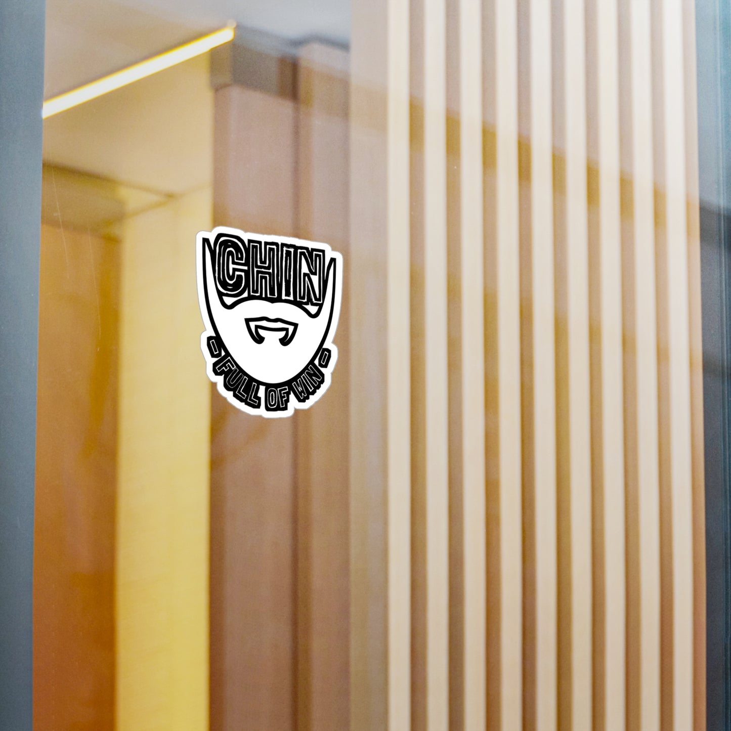 Chin Full Of Win - Beard Sticker for Car Window Laptop Sticker. Water Bottle Sticker, Vinyl Bearded Decal, Man Sticker - Beard Gift