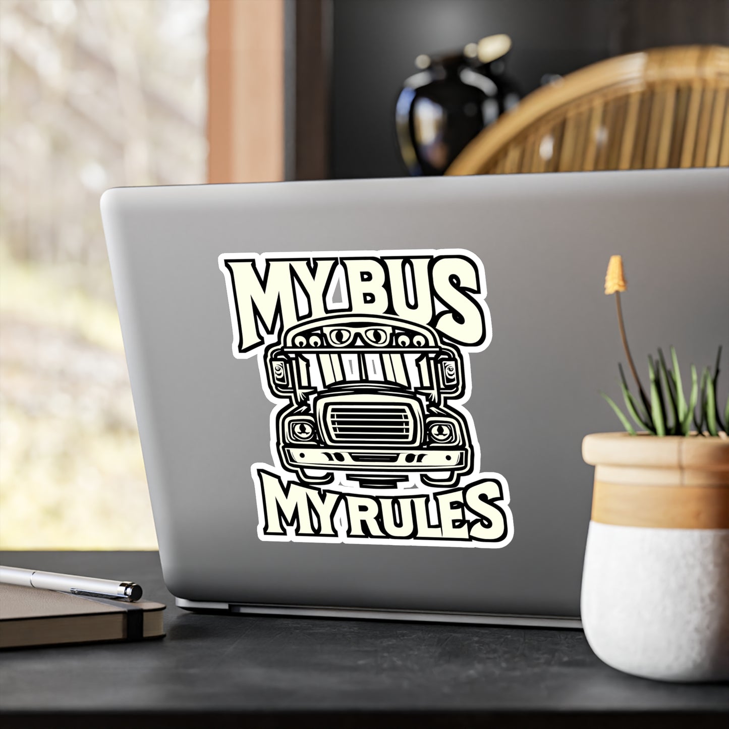 My Bus My Rules – School Bus Vinyl Sticker for Laptop & Water Bottle | Funny Driver Gift Decal