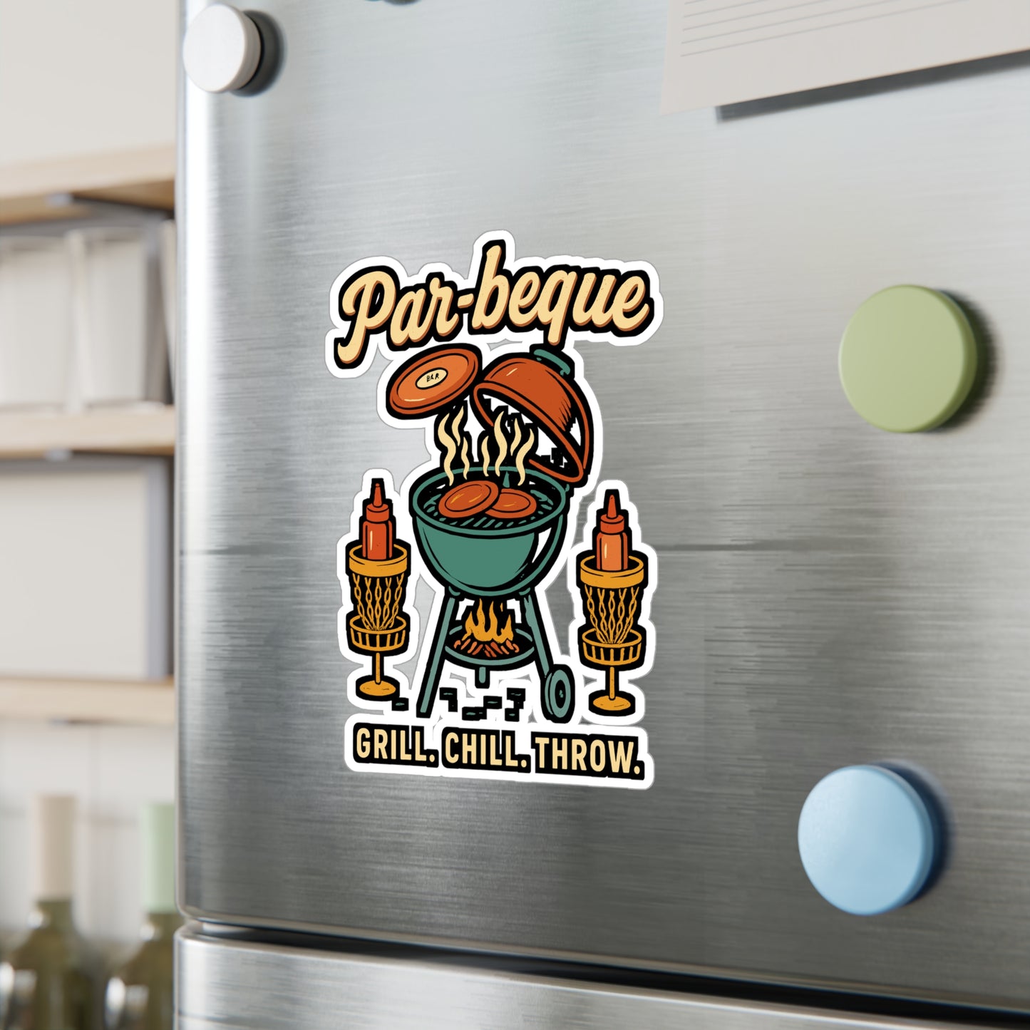 Disc Golf Sticker – "Par Beque" Vinyl Decals for Frisbee Player, Outdoors Waterproof Decor for Laptop, Water Bottle