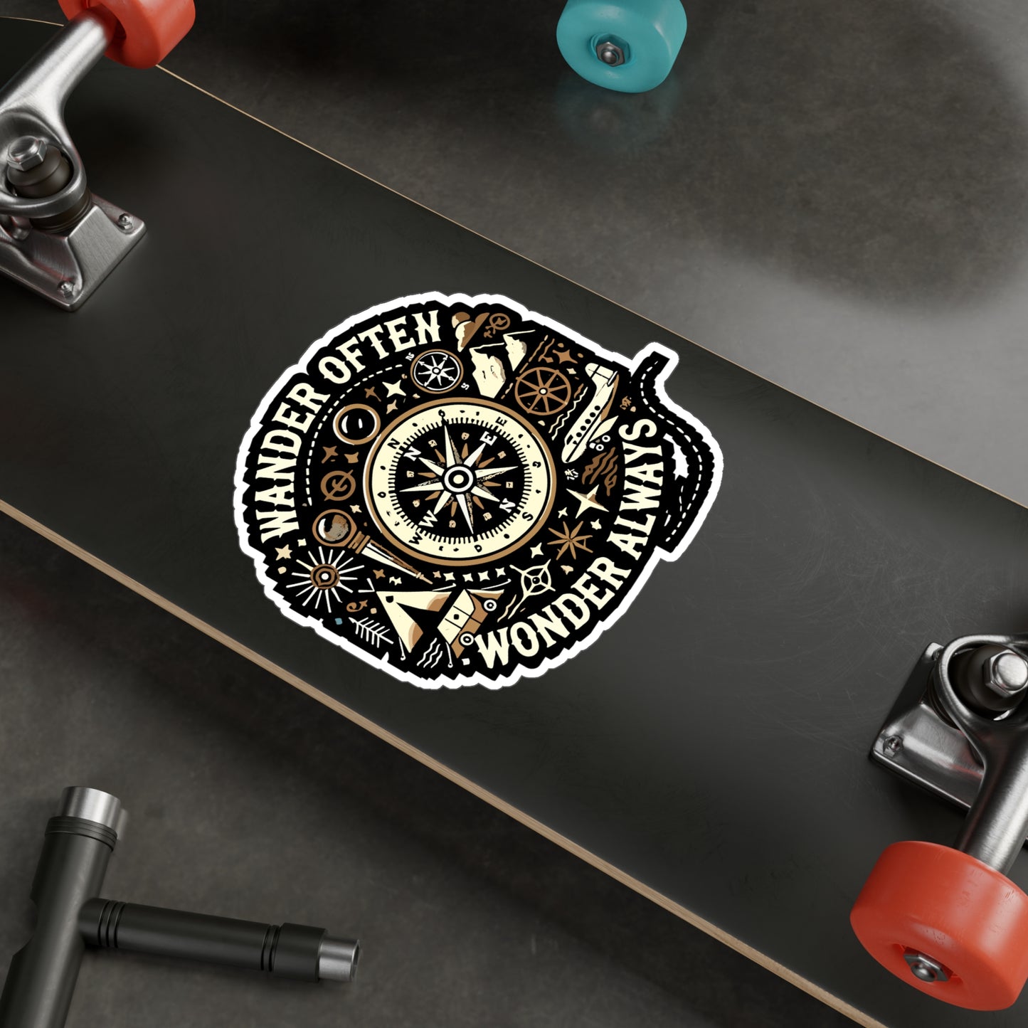 Wander Often, Wonder Always - Wander Sticker for Laptop Sticker. Water Bottle Sticker, Vinyl Wonder Decal - Wander Gift