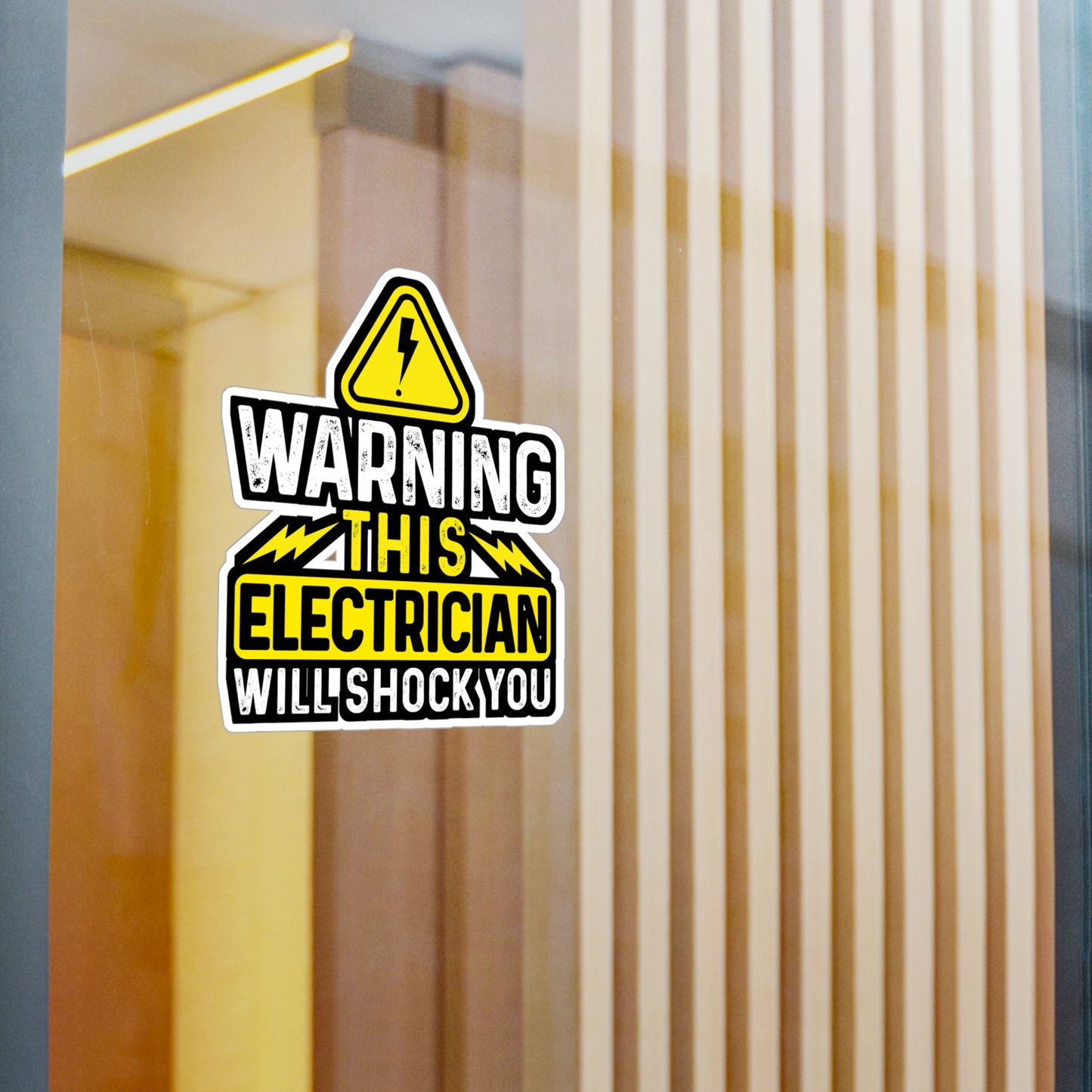 Warning This Electrician Will Shock You - Electrician Sticker for Wall, Laptop, Window, Truck, Car Electrician Gift Vinyl Stripper Decal Sticker