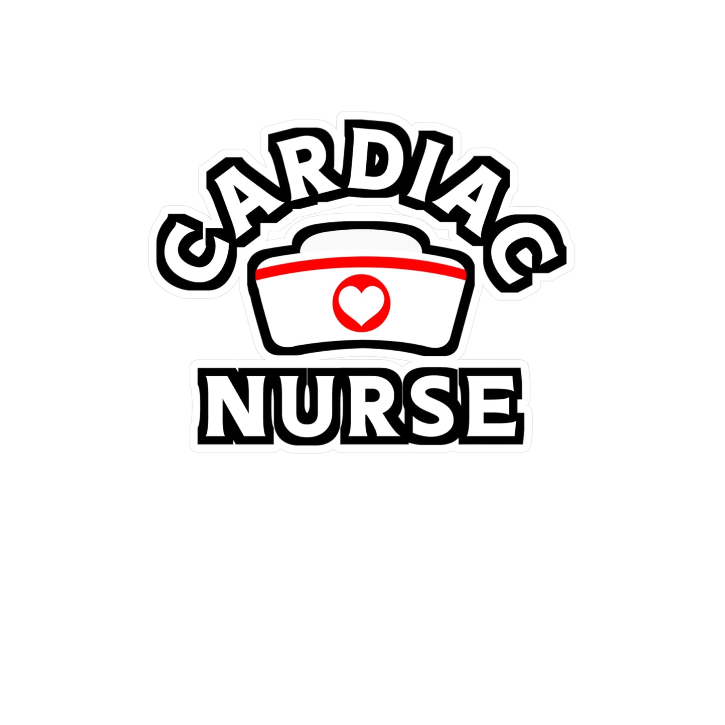 Cardiac Nurse Vinyl Decal for Car Window, Laptop, Water Bottle | Heart Sticker | Perfect Gift for Cardiac Nurse