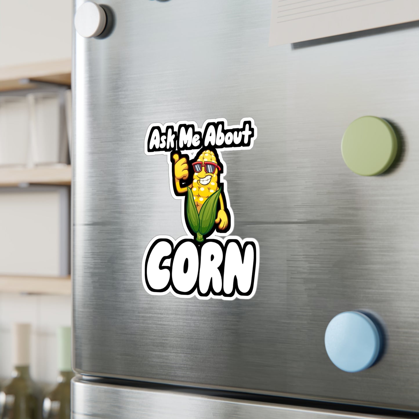 Ask Me About Corn - Farmer Sticker for Wall, Laptop, Window, Truck, Car Farmer Gift Vinyl Farm Decal Sticker