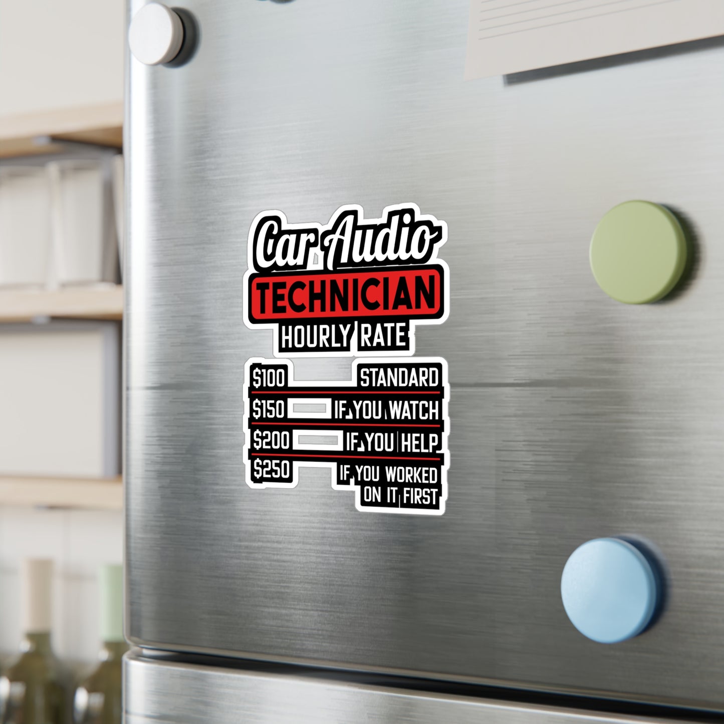 Car Audio Technician Hourly Rate | Car-stereo Sticker | Car-audio Decals | Bass Laptop Sticker | Car-stereo Gift | Car-audio Gift