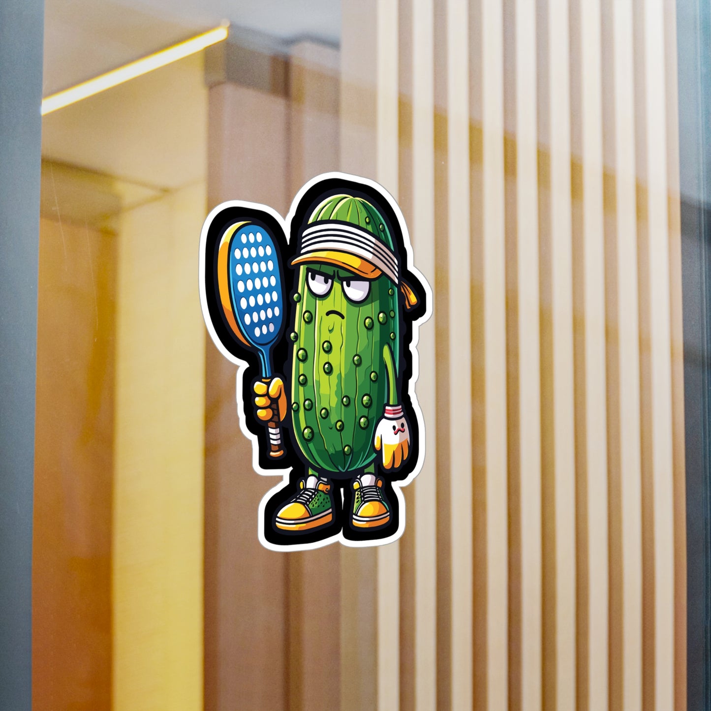 Cucumber Pickleball Player - Pickleball Sticker for Laptop Sticker. Water Bottle Sticker, Vinyl Dink Decal - Pickleball Gift